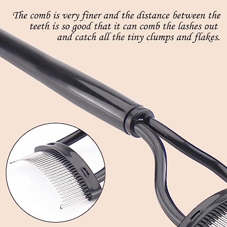 Inralimot Eyelash Comb & Eyebrow Brush Set - Professional Eyelash Separator & Mascara Applicator with Comb Cover - Arc-Designed Cosmetic Brushes for Perfect Lash Definition (Black) - Ideal for Makeup Artists & Daily Beauty Routine