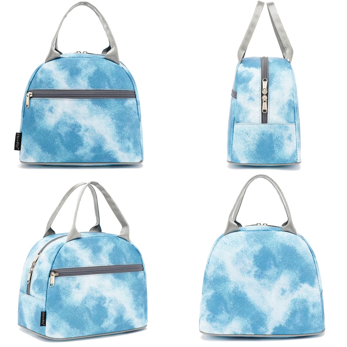 FlowFly Insulated Lunch Bag Cooler Tote for Women & Men - Stylish Tie Dye Lunch Organizer Holder - Perfect for Work, School, Picnics & Outdoor Activities