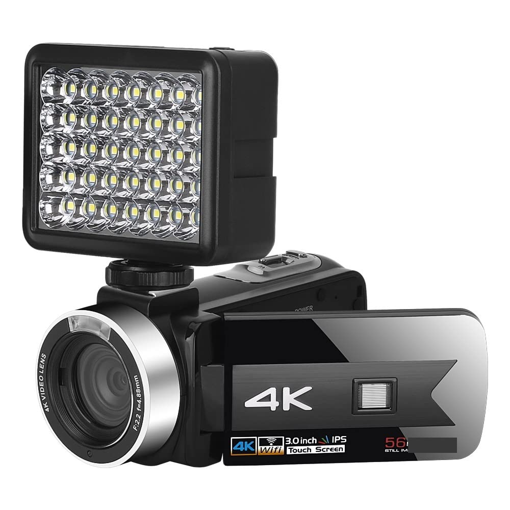 AUBEST 4K Ultra HD Digital Video Camera Camcorder with Night Vision for Live Streaming, Vlogging, YouTube & Photography - No SD Card Included (NA-U600-LT) - Perfect for Travel, Events, Home Videos & Web Conferencing