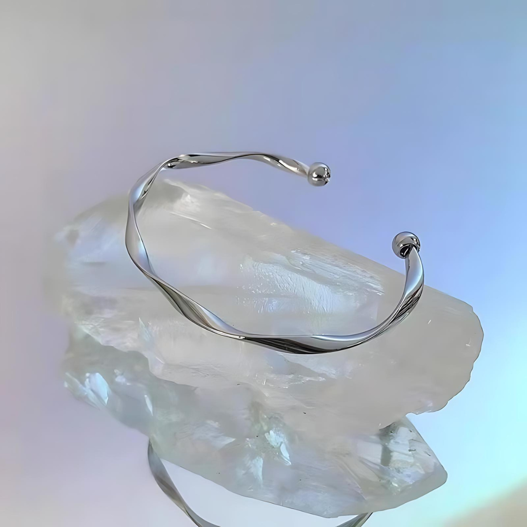 Mobius Gold Silver Open Cuff Bangle Bracelet for Women | Trendy Minimalist Jewelry | Perfect for Everyday Wear, Office & Special Occasions | HB637