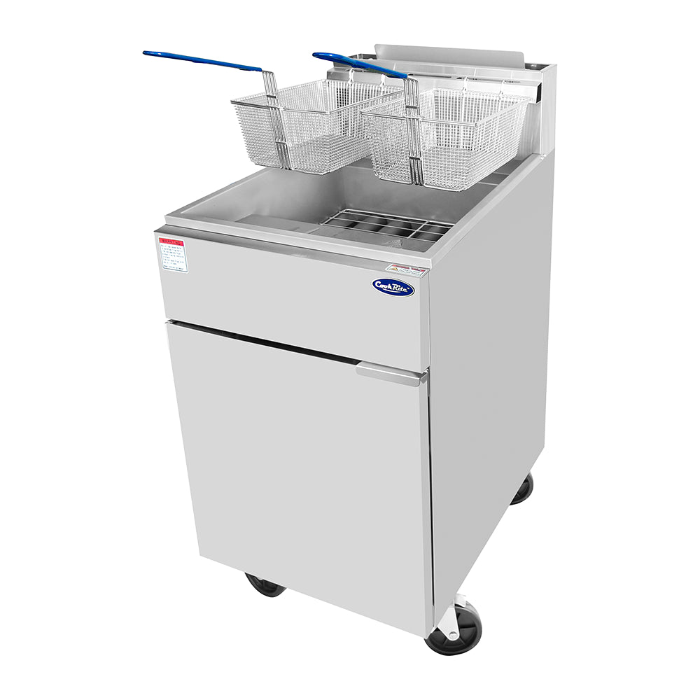 Atosa ATFS 75 75 Lb. Heavy Duty Commercial Gas Deep Fryer - 136,000 BTU High Output for Restaurants, Food Trucks & Catering Businesses