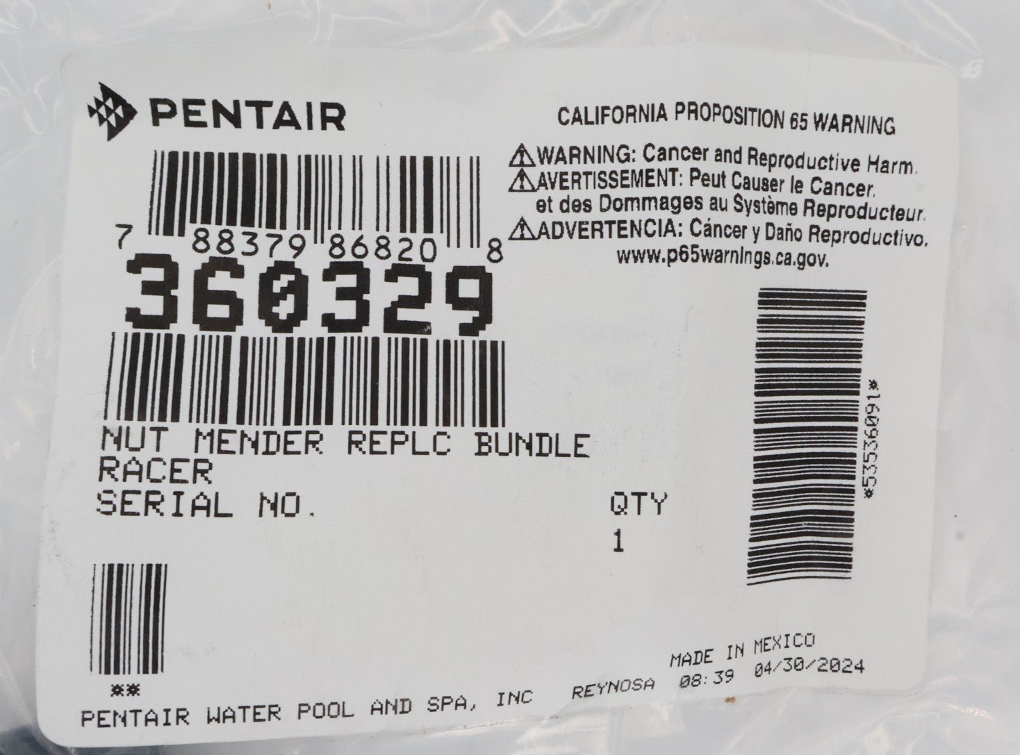 Pentair Mender Nut Kit for Racer Pool Cleaners 360329 | Replacement Part for Pool Maintenance | Perfect for In-Ground & Above-Ground Pools