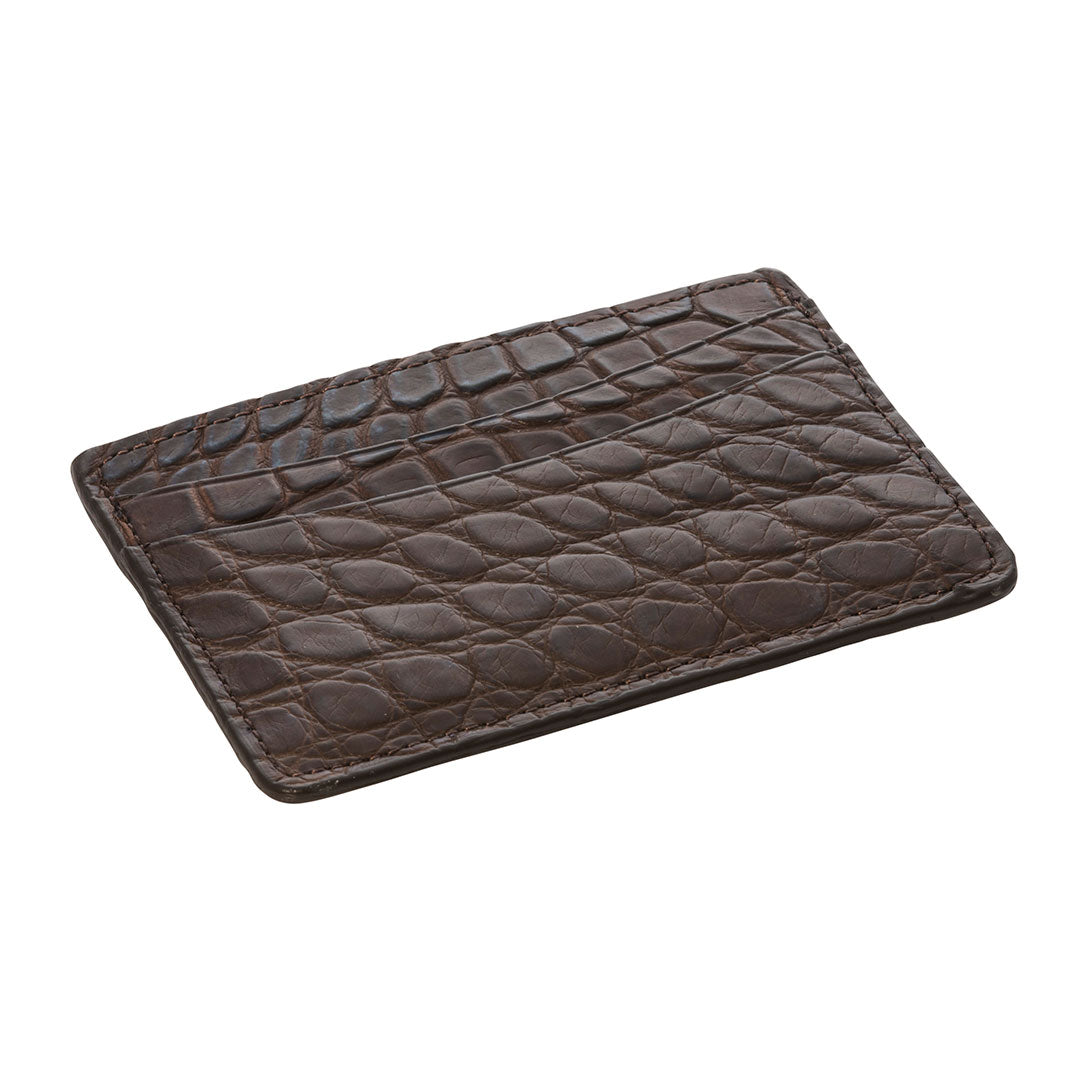 George Campsen Genuine Alligator Leather Card Holder - Slim RFID Blocking Wallet for Men & Women - Perfect for Business, Travel, and Everyday Use
