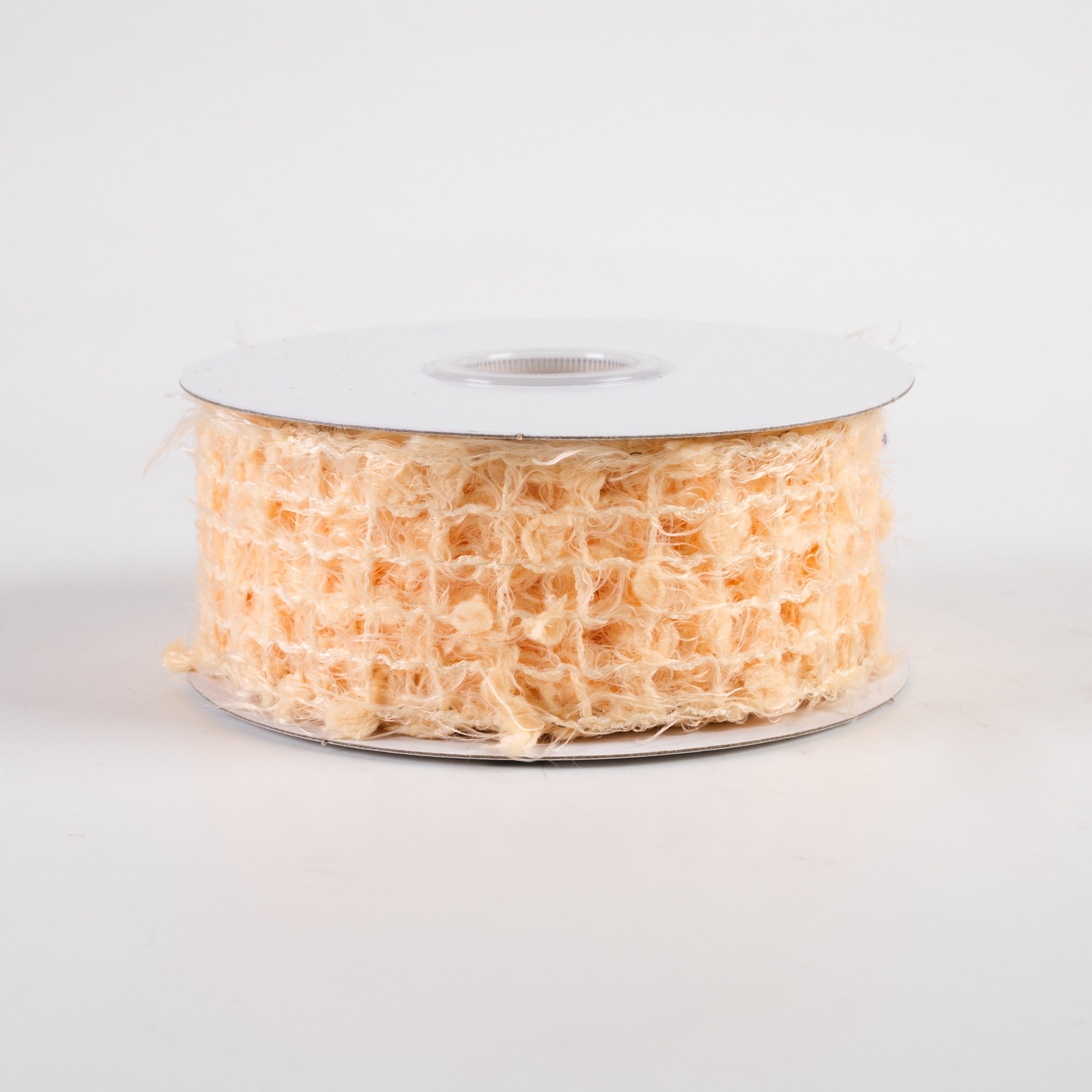 1.5 Inch Fuzzy Open Weave Ribbon - Soft Peach Color Decorative Craft Ribbon (10 Yards) for Gift Wrapping, DIY Crafts, Hair Bows, and Home Decor