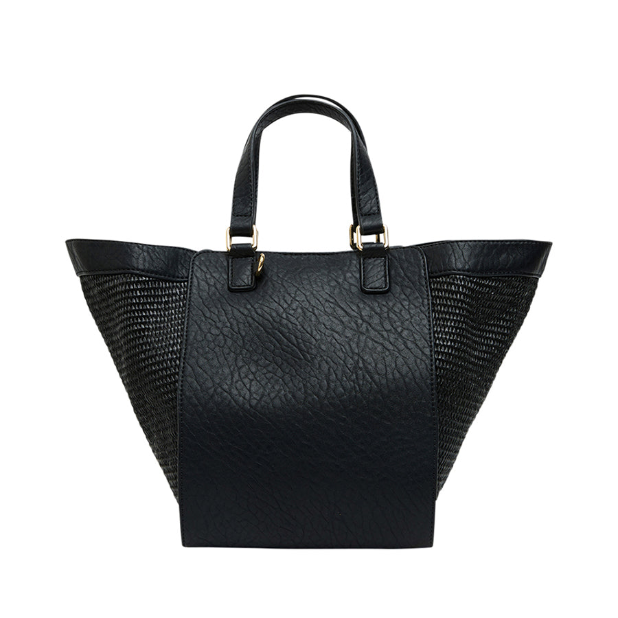 Carnegie Tote Bag - Black Woven Design for Women | Stylish & Durable Handbag for Work, Travel & Everyday Use