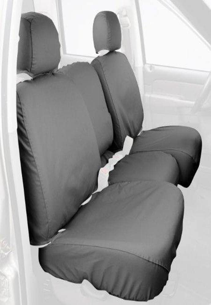 Covercraft SS3374PCGY Custom-Fit Front Bench SeatSaver Seat Covers - Durable Polycotton Fabric in Grey | Perfect for Trucks, SUVs & Cars | Protects Against Spills, Stains & Wear