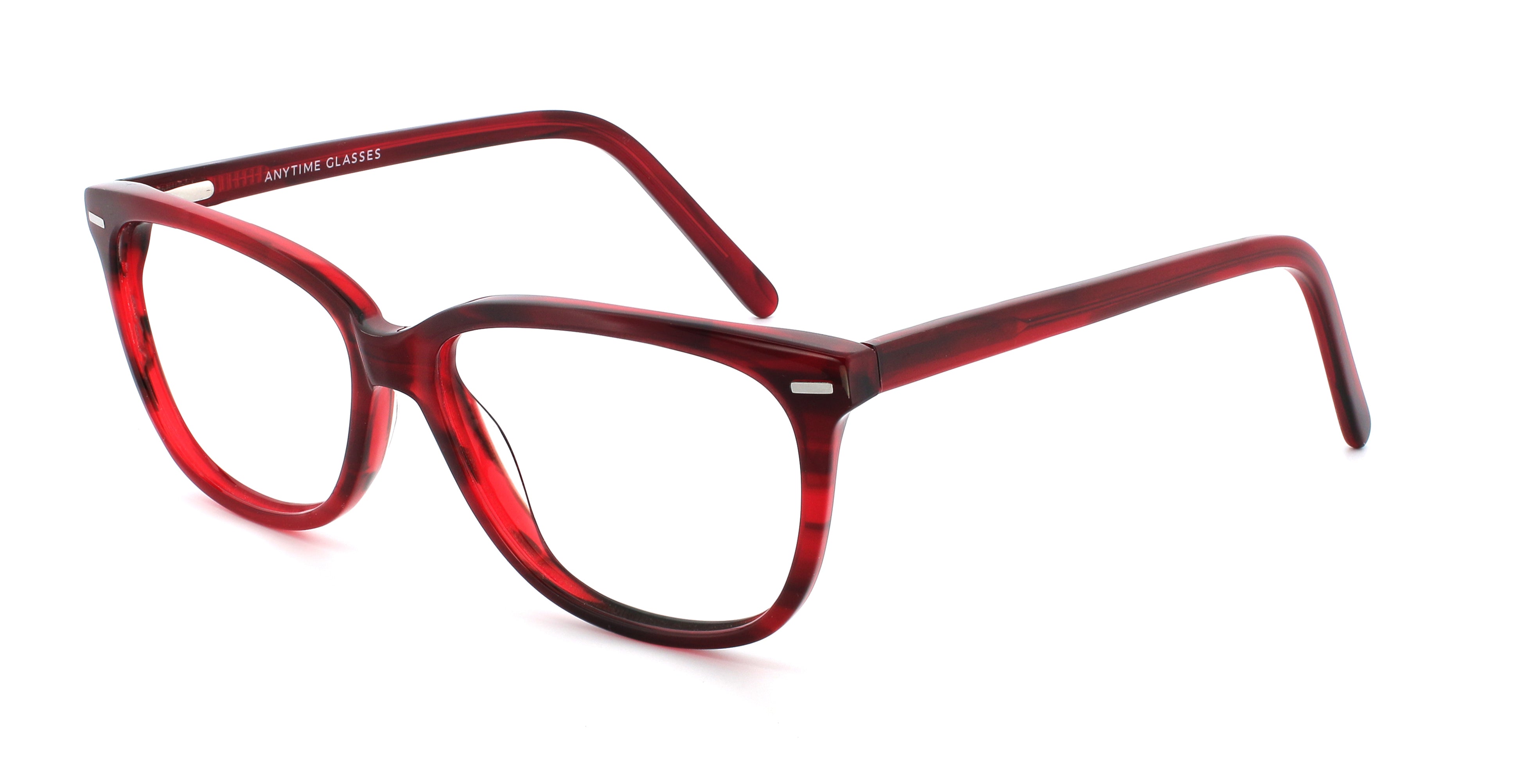 Fashionable Striped Round Rectangular Reading Glasses Frame A16316 in Wine Stripe - Perfect for Reading, Working & Stylish Everyday Wear