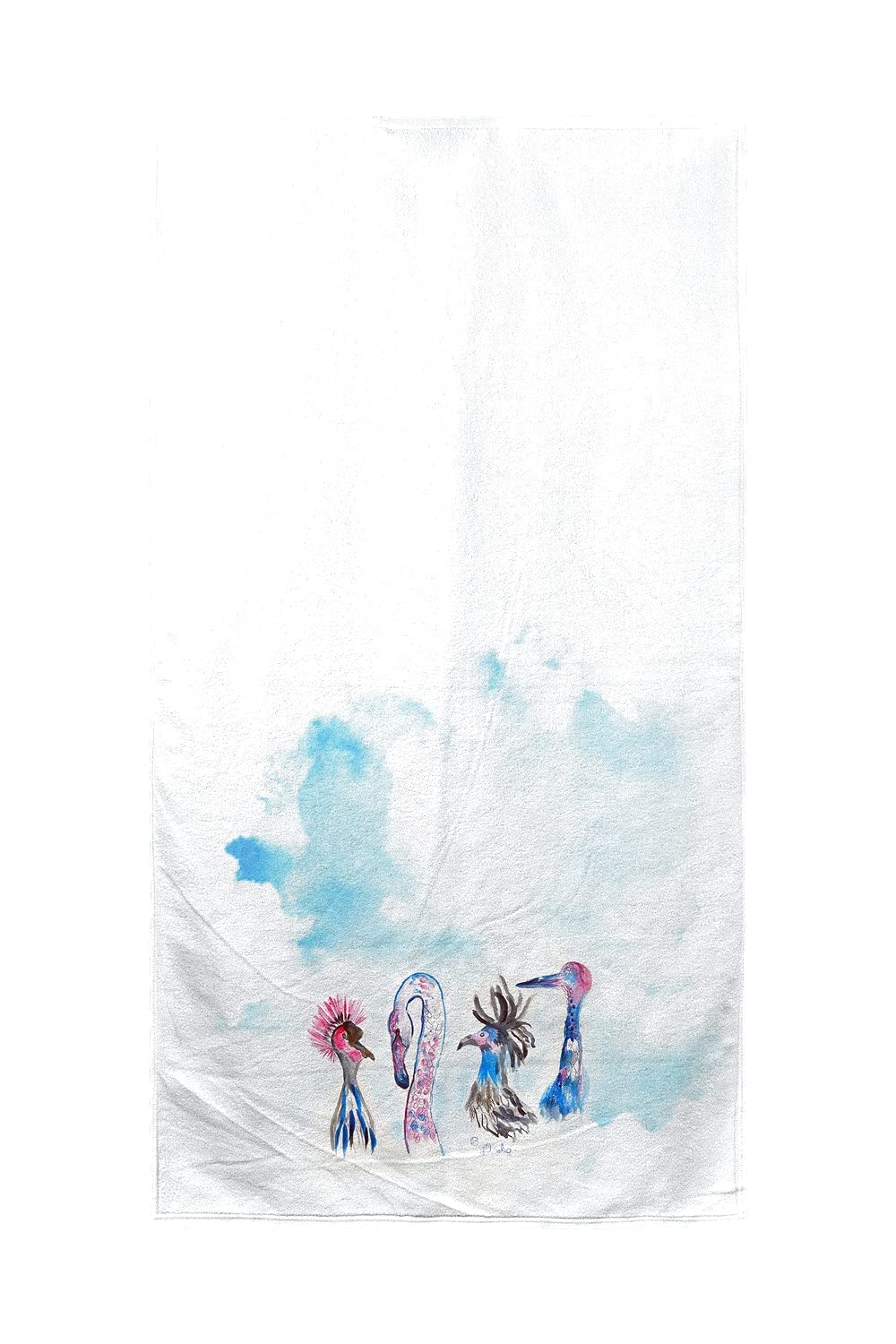 Betsy Drake Loony Birds Beach Towel - Large, Soft & Absorbent Quick-Dry Towel for Pool, Beach, Travel & Yoga - Fun Tropical Bird Design