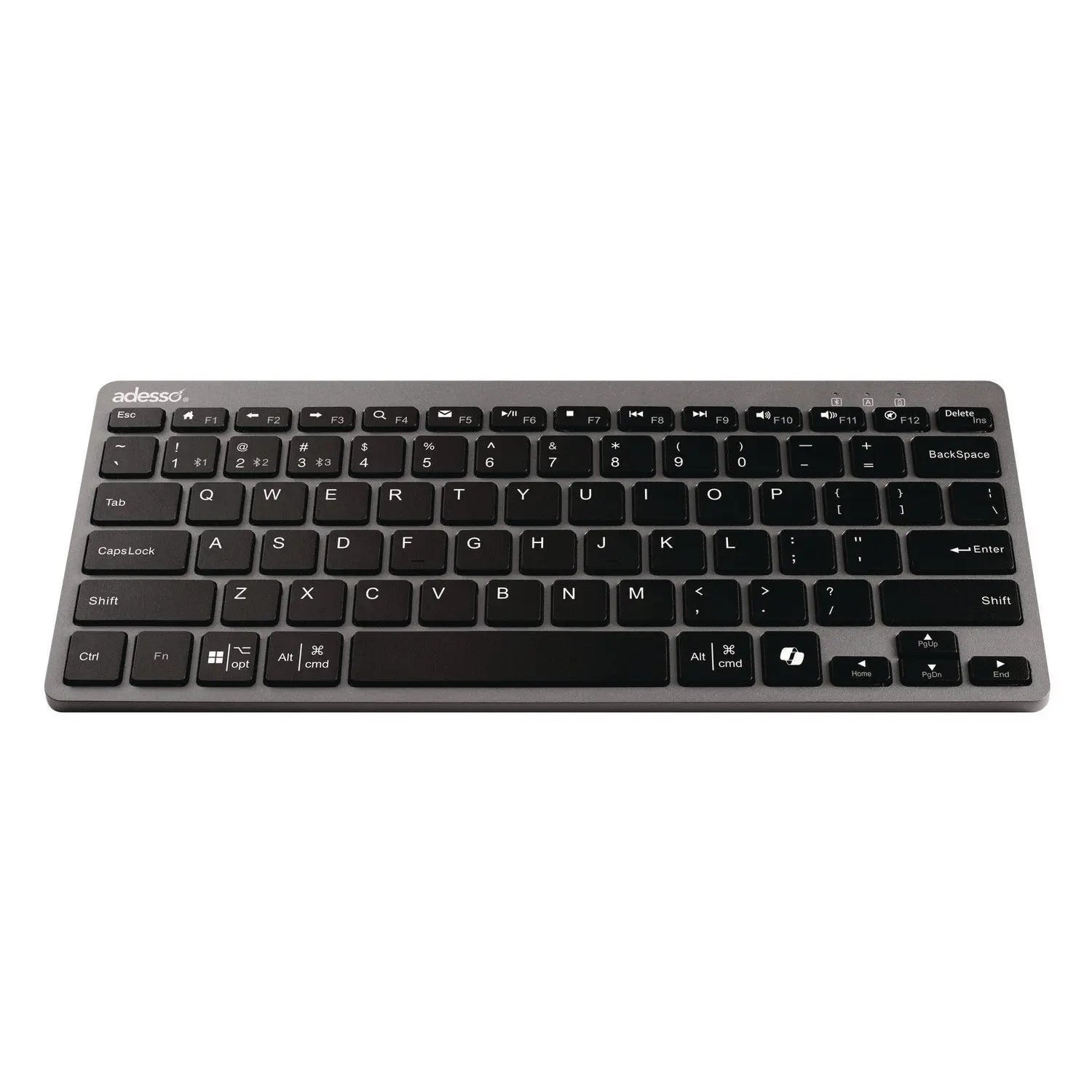 Adesso WKB 7000 Wireless Keyboard - Slim Ergonomic Design with Gray/Black Color - Perfect for Office, Home & Gaming Use