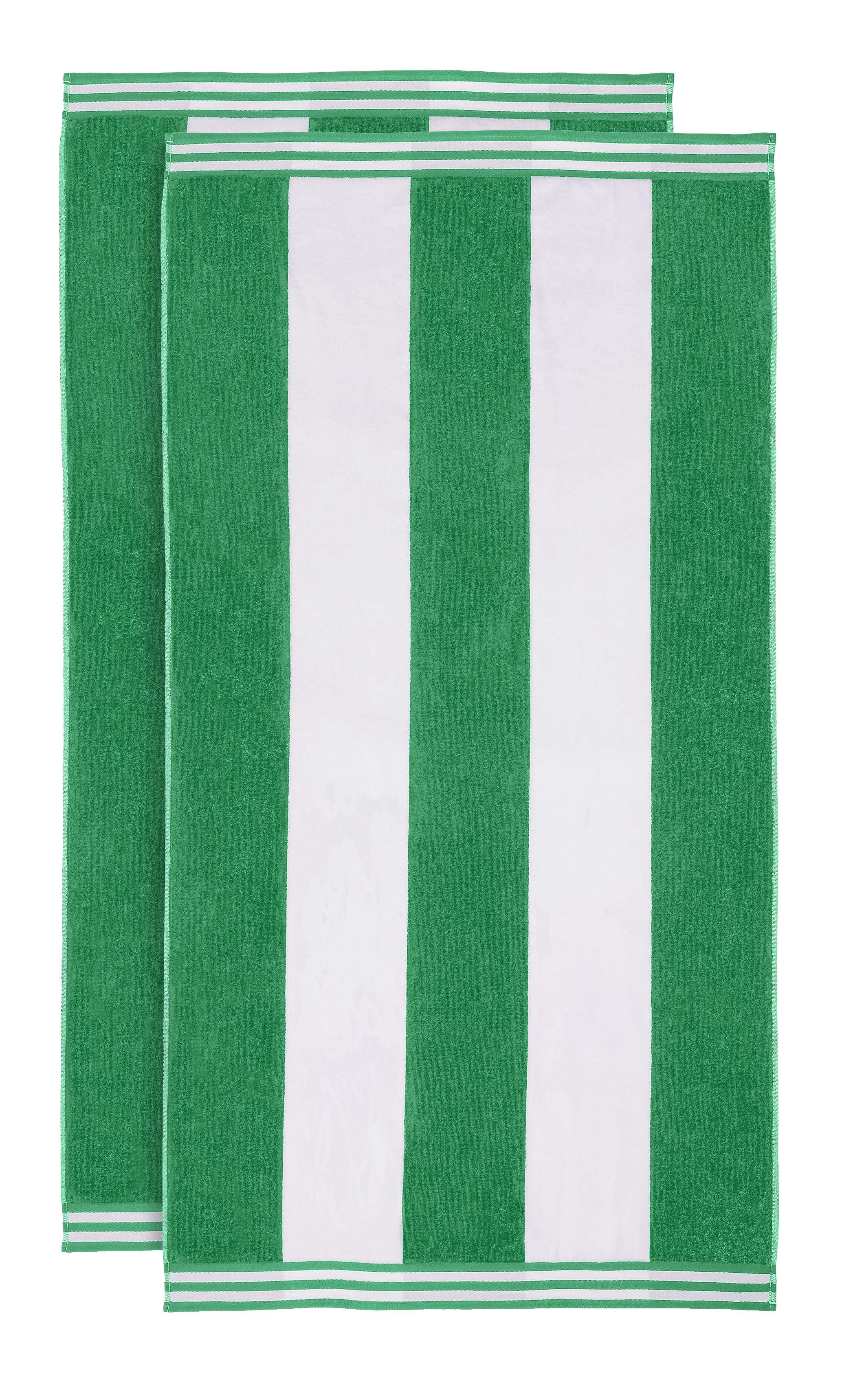 Premium Cabana Stripe Oversized Cotton Beach Towel Set of 2, 4, or 6 - Soft, Absorbent & Quick-Drying for Pool, Beach, Vacation & Spa Use