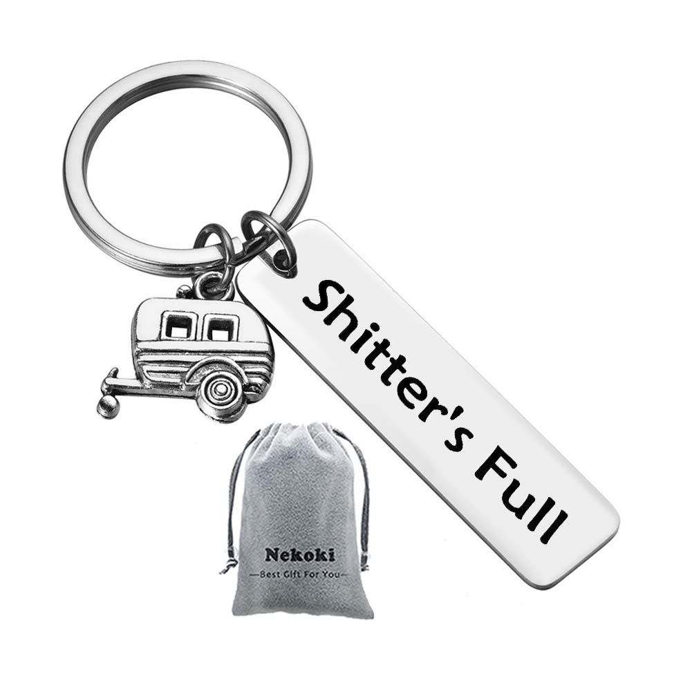 Happy Camper RV Keychain - Unique Gifts for Men & Women | Nekoki Shitter's Full Camper Keychain | Perfect for Camping Enthusiasts, RV Travel & Outdoor Adventures