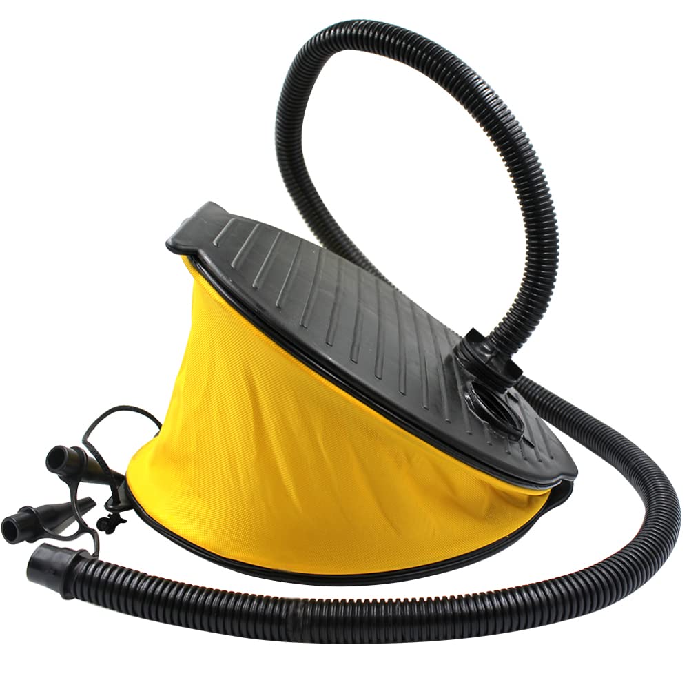 Large Bellows Foot Air Pump - High Volume Fast Inflator for Swimming Pools, Boats, Air Mattresses & Beach Balls | Portable Hand Pump for Outdoor, Camping, Beach and Home Use