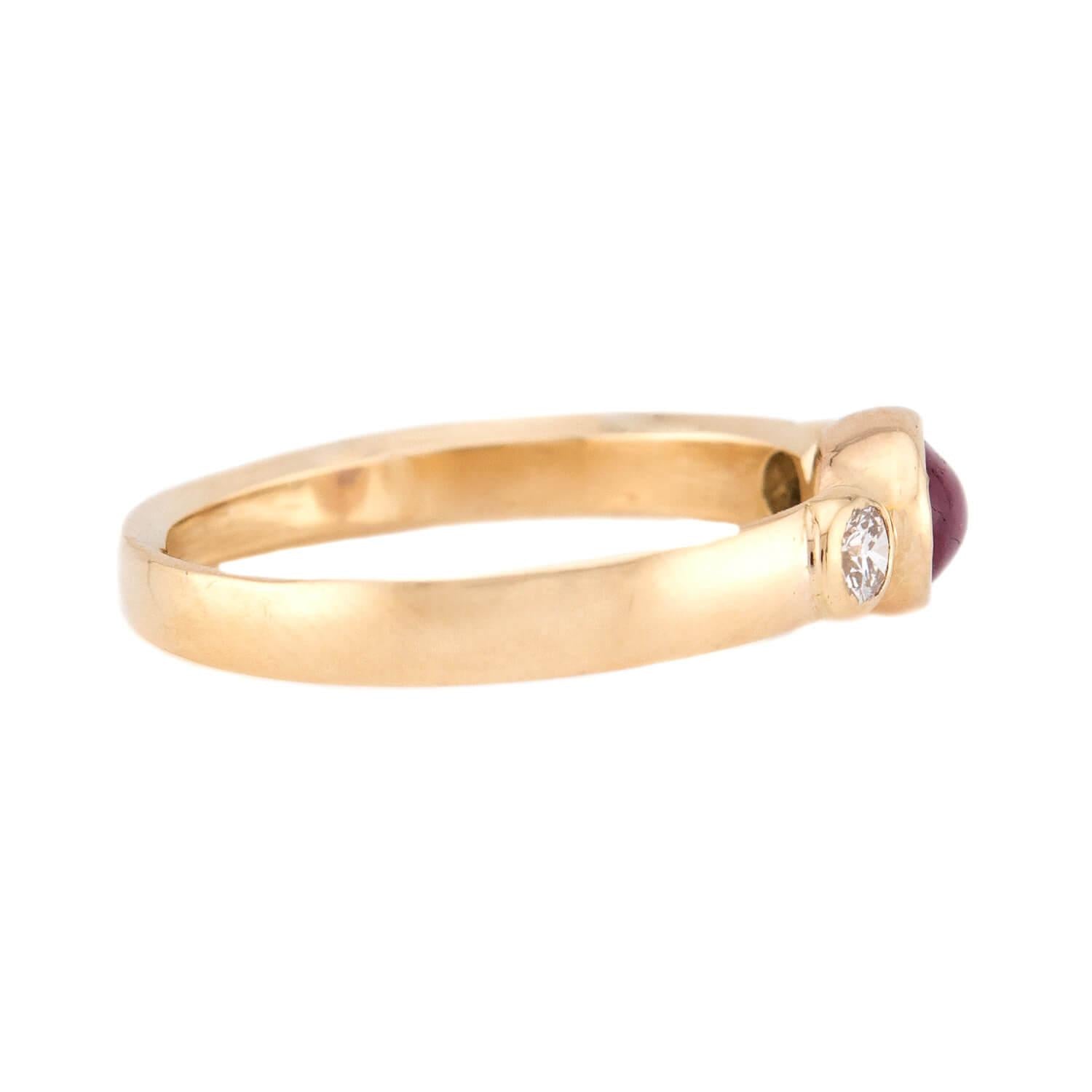 14K Gold Ruby and Diamond Three-Stone Ring for Women - Elegant Vintage Style Jewelry for Engagement, Anniversary, and Special Occasions