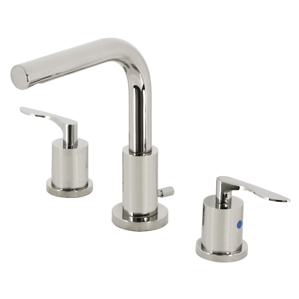 Kingston Brass FSC8958SVL Serena Widespread Bathroom Faucet with Pop-Up Drain - Elegant 8-Inch Centerset Bath Sink Faucet for Vanity & Powder Room - Perfect for Modern Home Renovation and Luxury Bathroom Upgrades