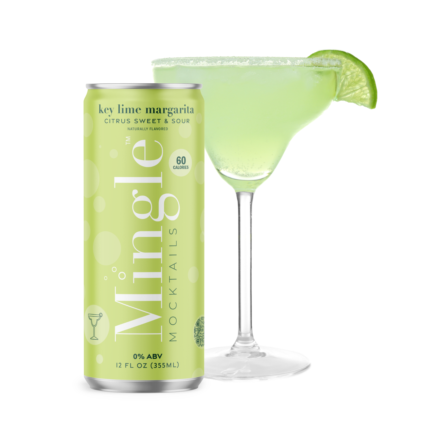 Mingle Mocktails Key Lime Margarita Non-Alcoholic Drink Mix - 24 Pack (6x4 12oz Cartons) - Perfect for Parties, Weddings & Family Gatherings