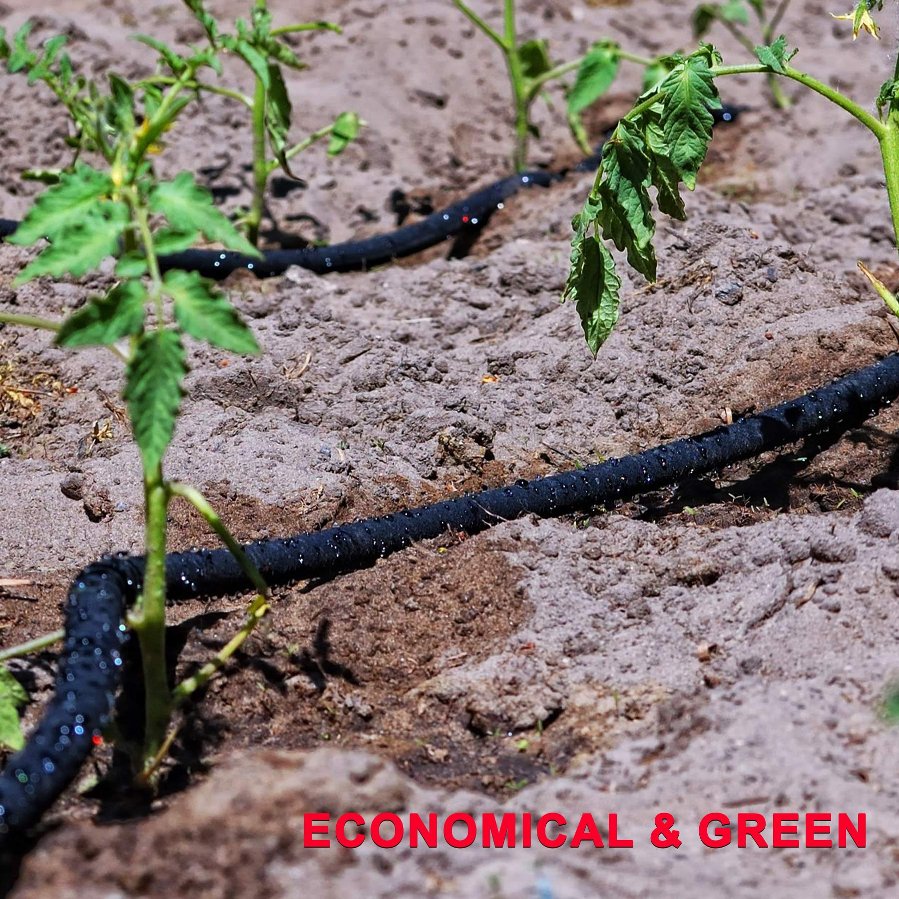 Heavy Duty 1/2 Inch x 50 FT Rubber Soaker Hose - Water Saving Drip Irrigation Hose (70% More Efficient) for Garden, Flower Beds, Vegetable Patches & Landscaping | Perfect for Eco-Friendly Watering & Plant Hydration