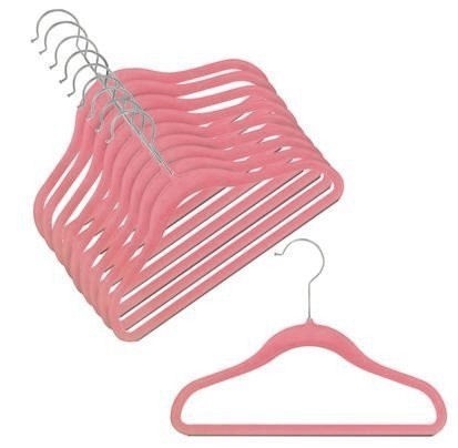 Slim Rose Gold Kids Clothes Hangers - Space Saving Dark Pink Hangers for Children's Wardrobe & Closet Organization