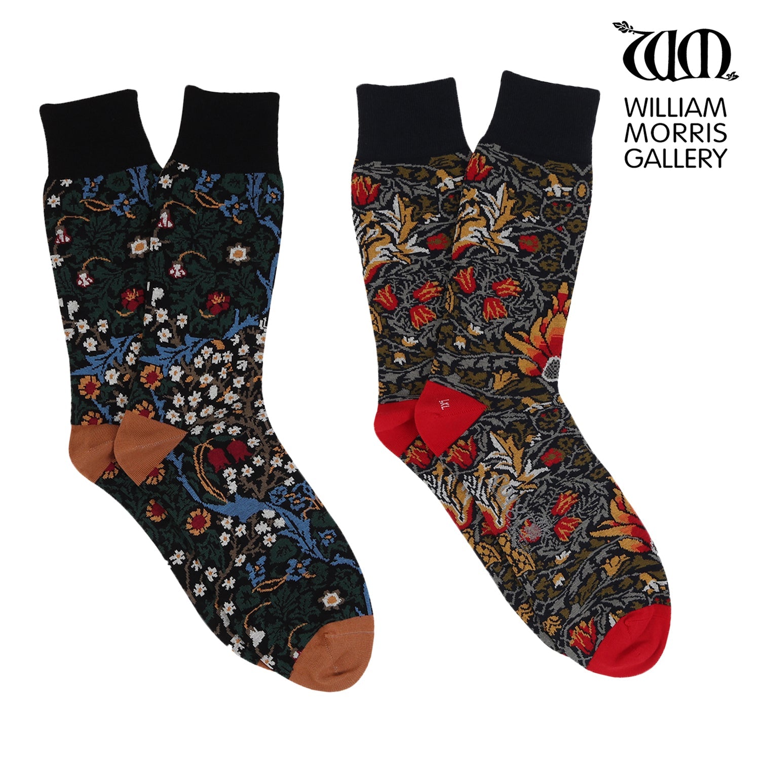 William Morris Cotton Socks for Men - 2 Pack Comfortable Breathable Socks for Casual Wear, Work & Outdoor Activities