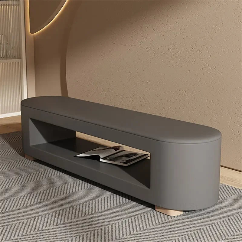 Modern Shoe Bench with Synthetic Leather Upholstery – Sleek & Durable Entryway Storage for Small Spaces – Perfect for Hallway, Bedroom, or Mudroom Organization