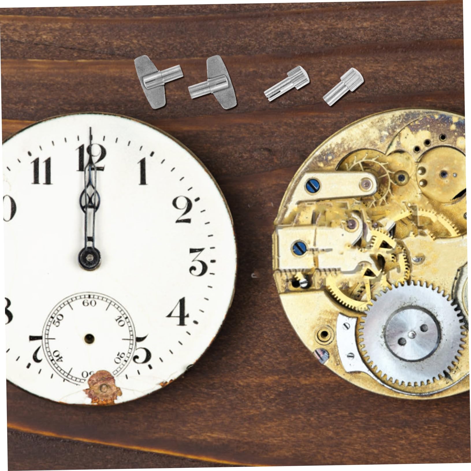Zerodeko Clock Repair Kit - 3-Piece Steel Winding Key Set for Wooden & Standing Clocks | Clock Parts Replacement | DIY Clock Maintenance for Home, Office & Antique Restoration