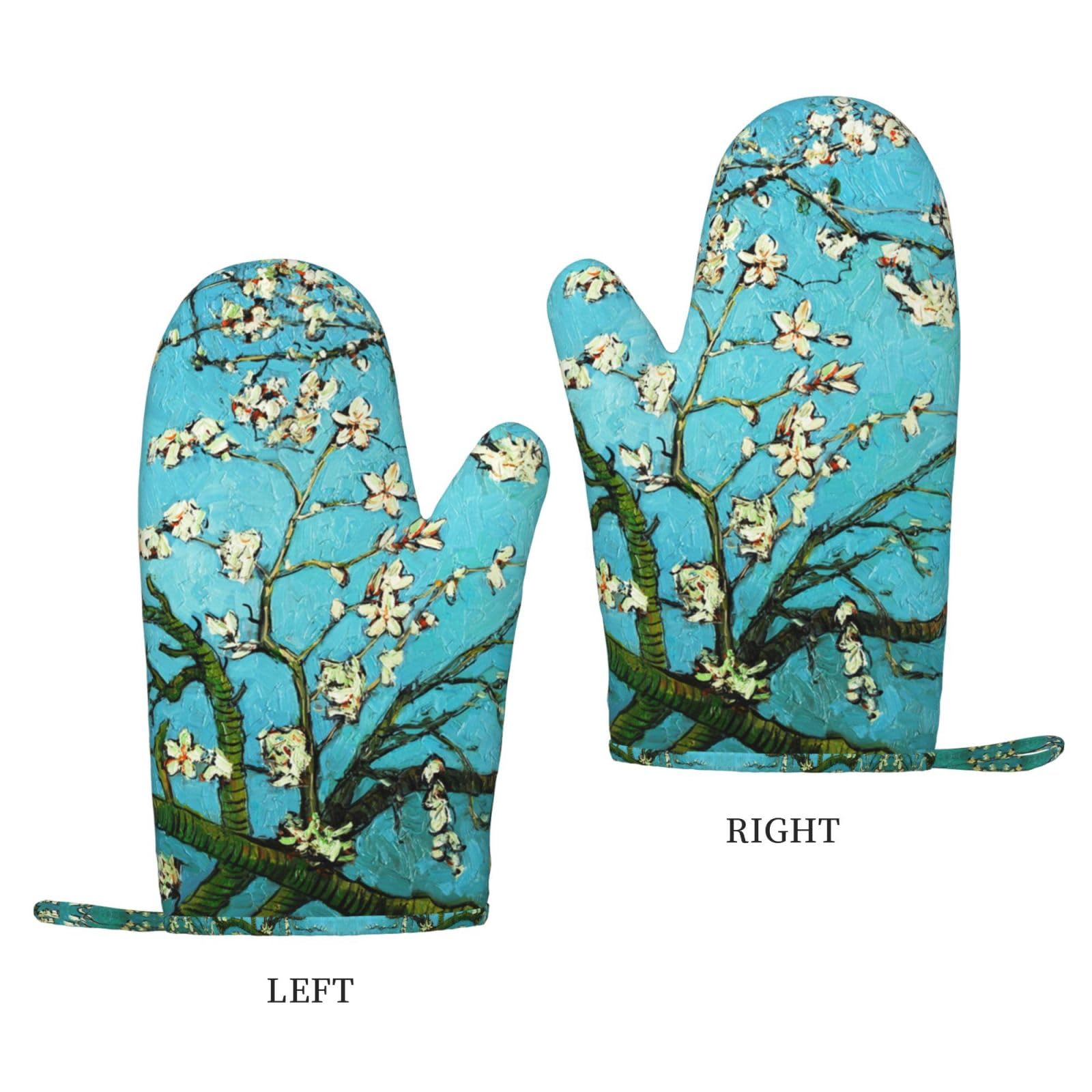 2-Piece Oven Mitt Set - Heat Resistant Bloom Flower Baking Gloves for Cooking, Baking, BBQ & Kitchen Use - Perfect for Grilling, Roasting & Handling Hot Pans
