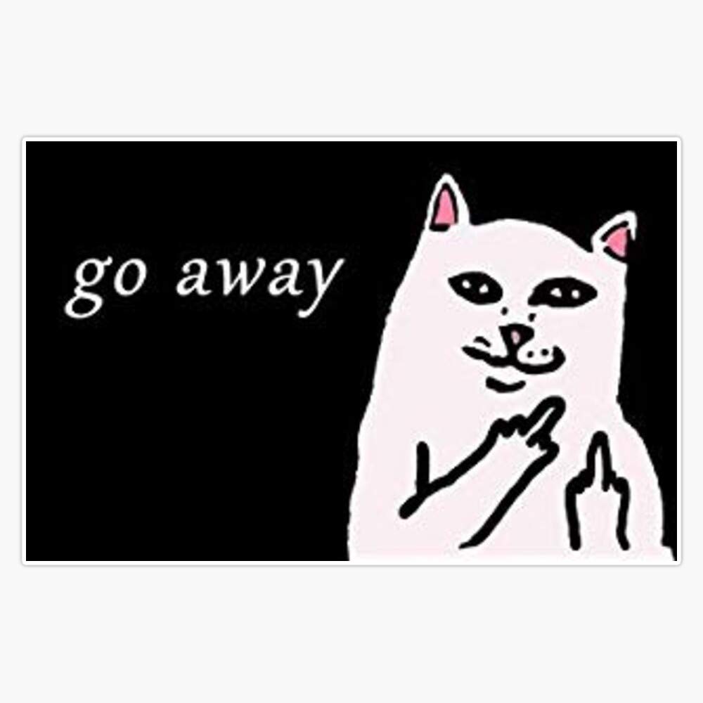 Rip N' Dip Cat 'Go Away' Vinyl Bumper Sticker - 5 Inch Waterproof Decal for Cars, Laptops & DIY Projects - Funny Car Accessories & Gifts for Cat Lovers