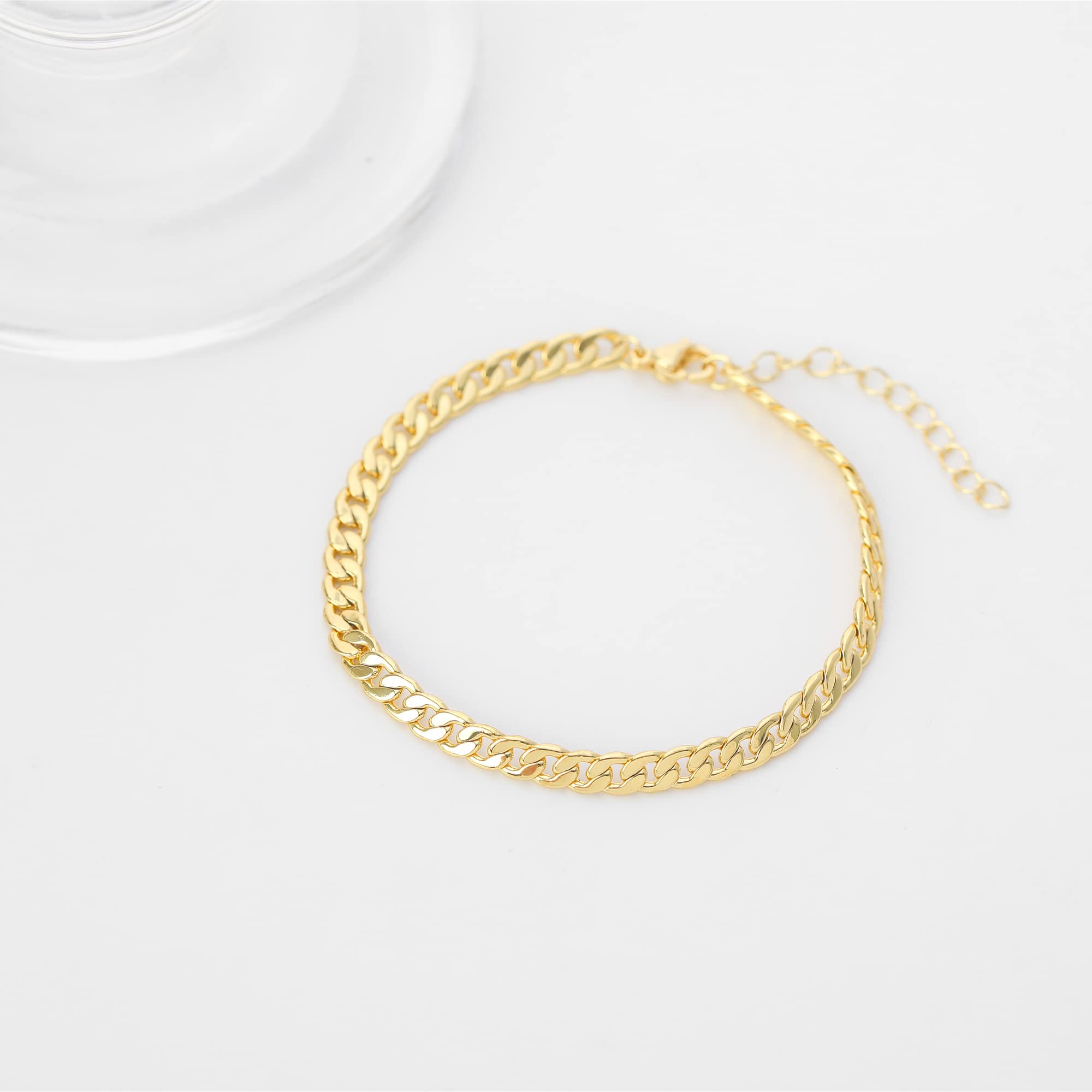 Women's Dainty Gold Chain Bracelet - Simple Layered Beaded Turquoise Bracelet with Charm Crystal Bar, Heart, Karma & Triangle Pearl Bracelets | Elegant Everyday Jewelry for Women, Perfect for Office, Date Night & Special Occasions