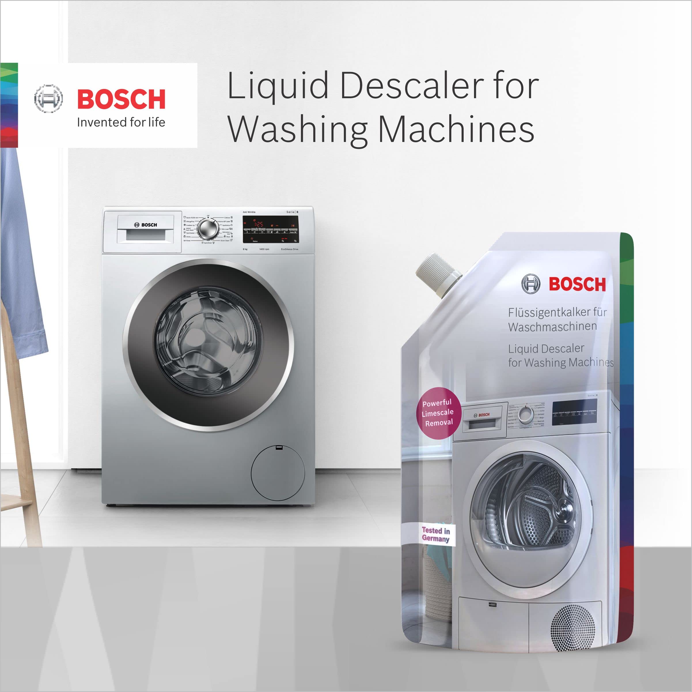 Bosch Washing Machine Descaler Liquid - 200ml | Removes Limescale & Residue | Safe for All Washing Machines | Perfect for Hard Water Areas & Regular Maintenance
