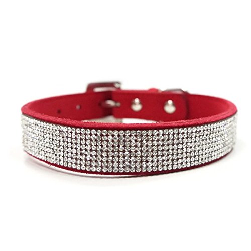 Dogo VIP Bling Collar for Small Dogs - Sparkling Red Rhinestone Dog Collar with Adjustable Fit | Perfect for Pet Parties, Daily Walks & Fashion Accessories