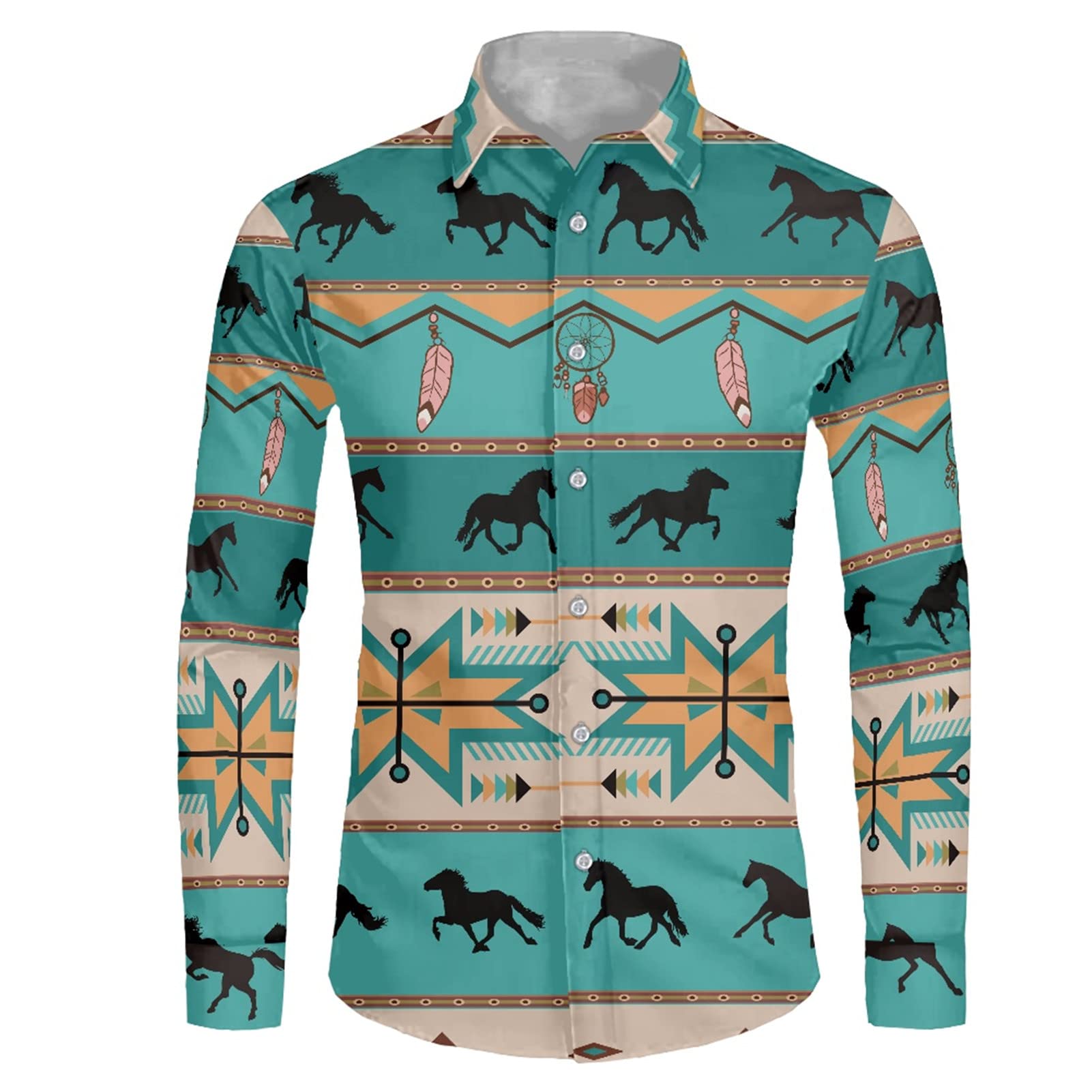 Coloranimal Novelty Hawaiian Men's Button Down Dress Shirts - Business Casual Work Shirts for Men, Short Sleeve Aloha Shirts in XS-4XL - Perfect for Office, Vacation & Summer Parties