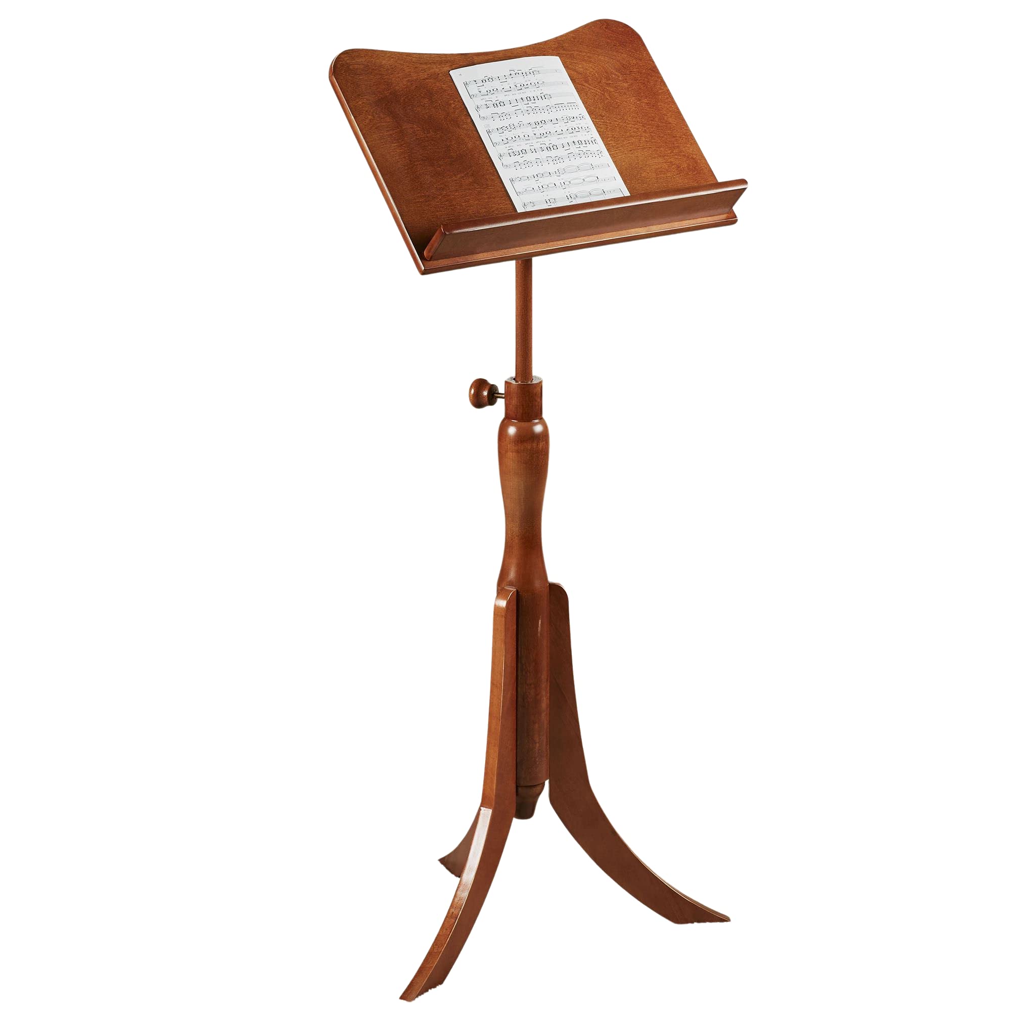 Premium Wooden Music Sheet Stand - Adjustable Walnut Lectern for Conductors, Library, Classroom & Auditorium - Perfect for Speeches, Meetings & Music Performances