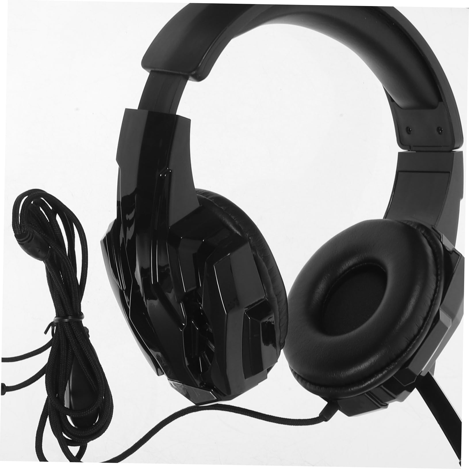 Housoutil Gaming Headset with LED Lights - Stretchable Over-Ear Headphones for PC, PS4, Xbox - Noise Cancelling Mic for Online Gaming & Video Calls - Perfect for Esports, Streaming & Remote Work