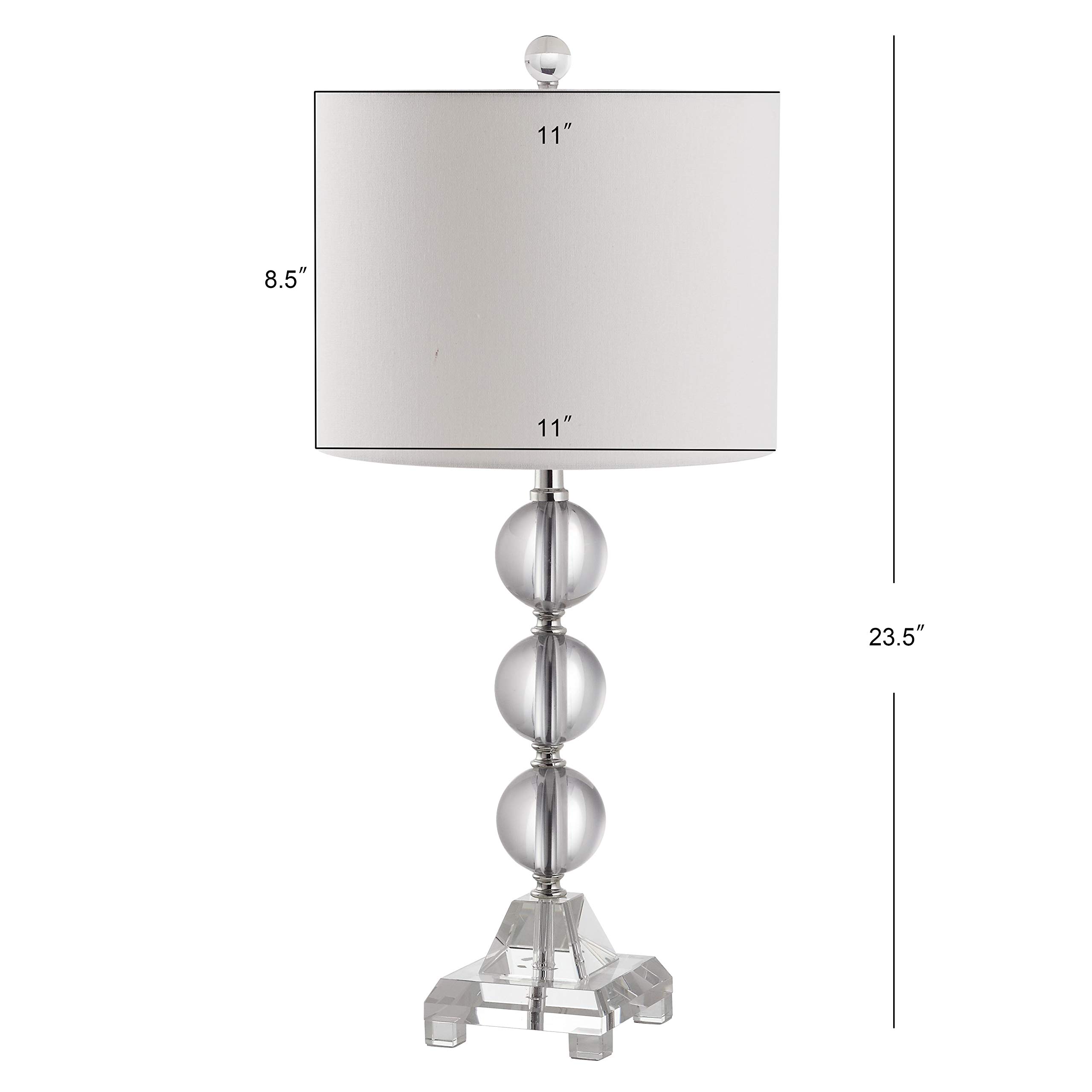 SAFAVIEH Fiona Crystal Stacked Ball Table Lamp Set of 2 - 24 Inch Modern LED Bedside Lamp for Bedroom, Living Room & Office (Bulbs Included) | Elegant Nightstand Lighting for Home Decor & Reading