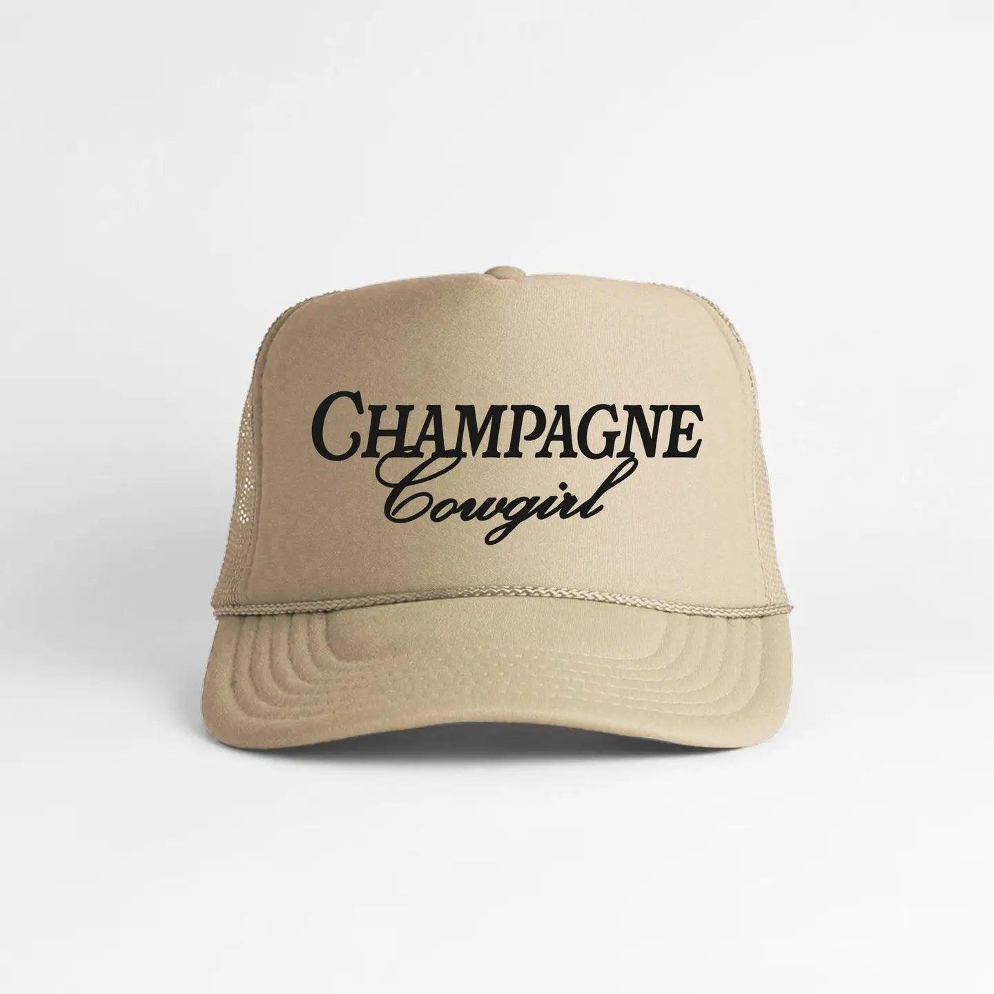Champagne Cowgirl Trucker Hat - Stylish Western Fashion for Women | Perfect for Rodeos, Concerts & Outdoor Adventures