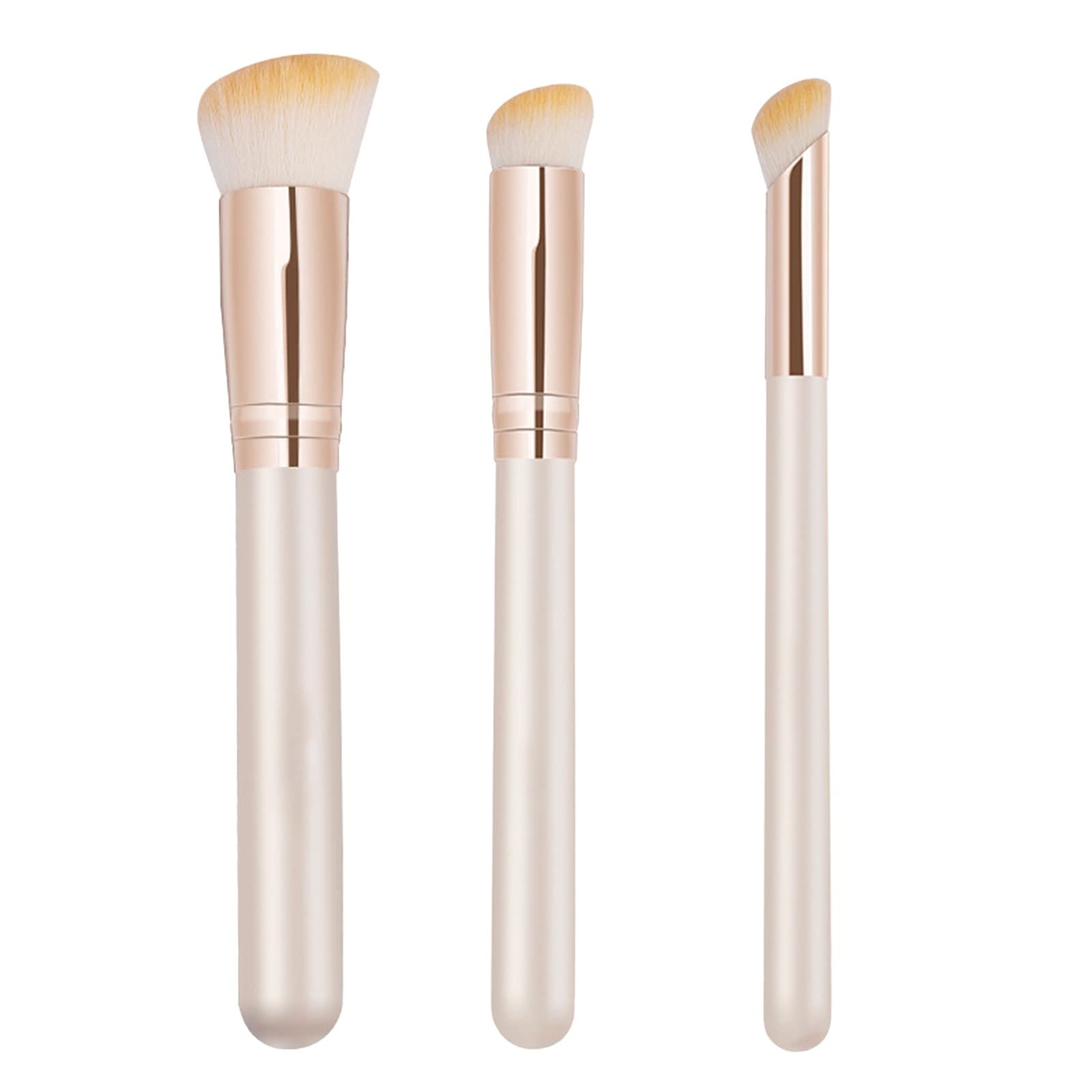 3-Piece Makeup Brush Set - Blush Brush, Loose Powder Brush & Mask Brush | Professional Beauty Tools & Men's Hair Brush for Thin Hair | Perfect for Travel, Daily Makeup & Grooming Routine