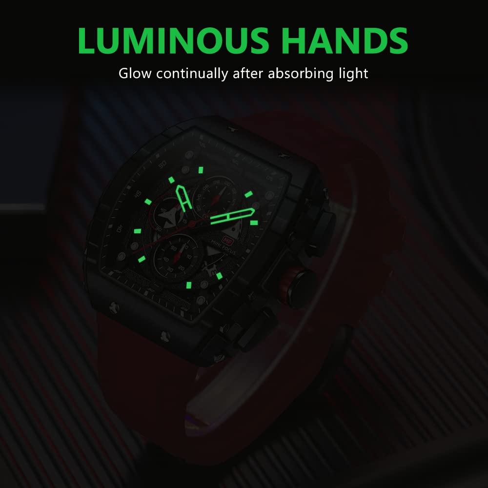 AIMES Men's Fashion Casual Watch - Big Dial Luminous Waterproof Analog Quartz Watch with Silicone Strap for Business, Sports & Everyday Wear | Perfect for Office, Gym & Outdoor Activities