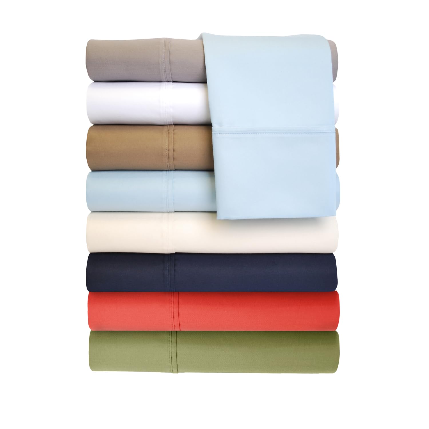Premium Cotton-Blend 2-Piece Solid Pillowcase Set - Standard Size (20x26 inches), Soft Grey - Perfect for Bedroom, Guest Room & Hotel Use