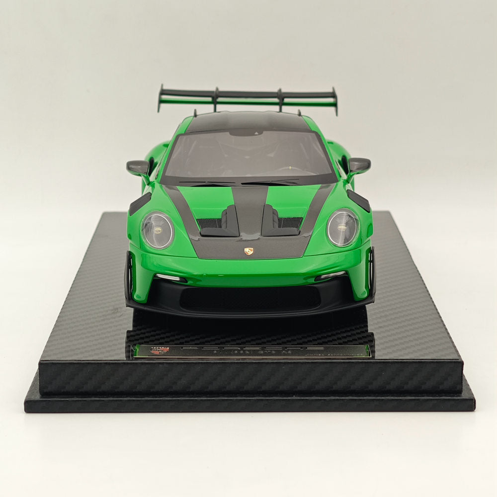 1/18 Scale Porsche 992 GT3 RS Green Resin Die-Cast Model Car - High Quality Collectible Sports Car for Display, Gift, and Racing Enthusiasts