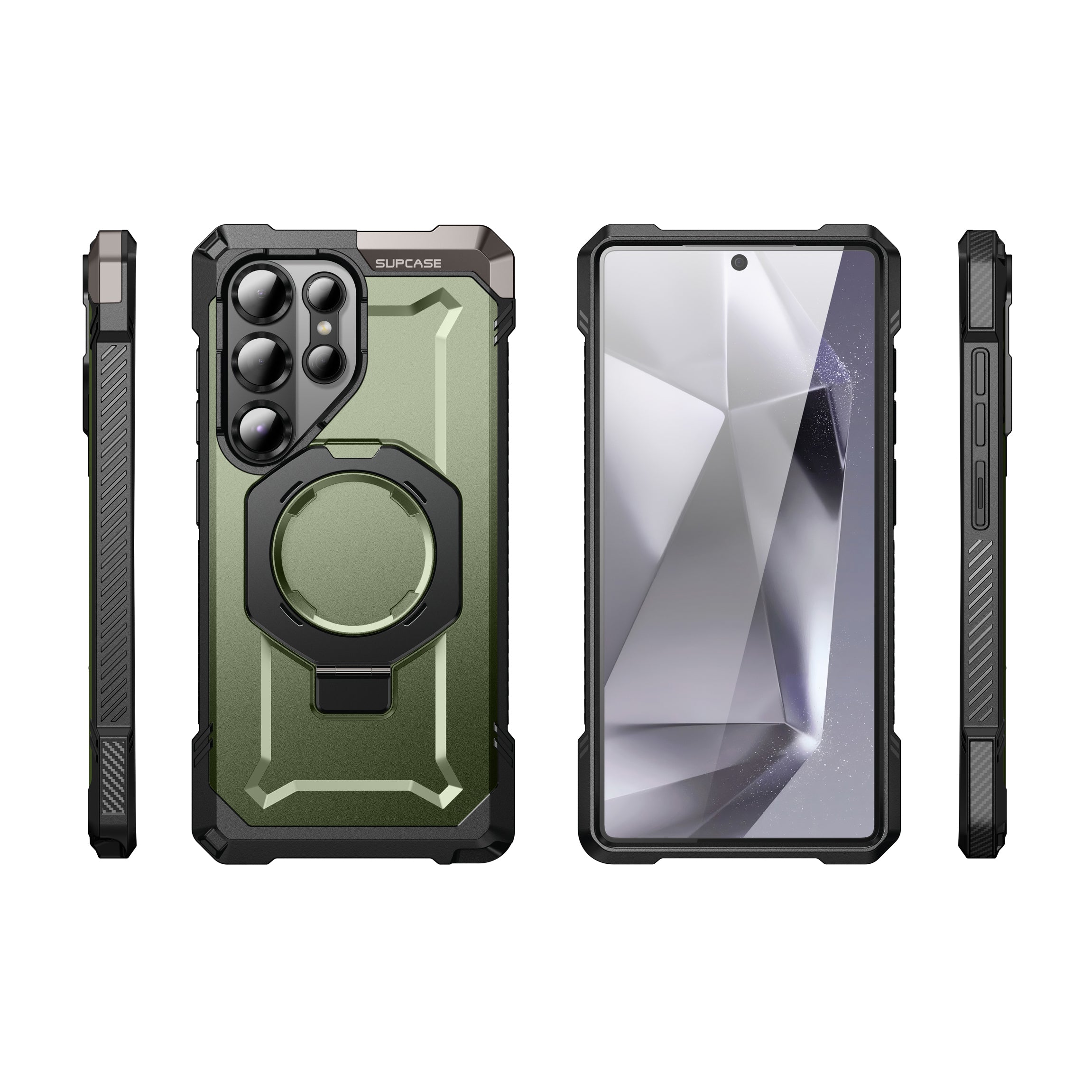 Samsung Galaxy S25 Ultra UB Grip MagSafe Compatible Phone Case - Dark Green Protective Cover for Wireless Charging, Everyday Use & Outdoor Activities
