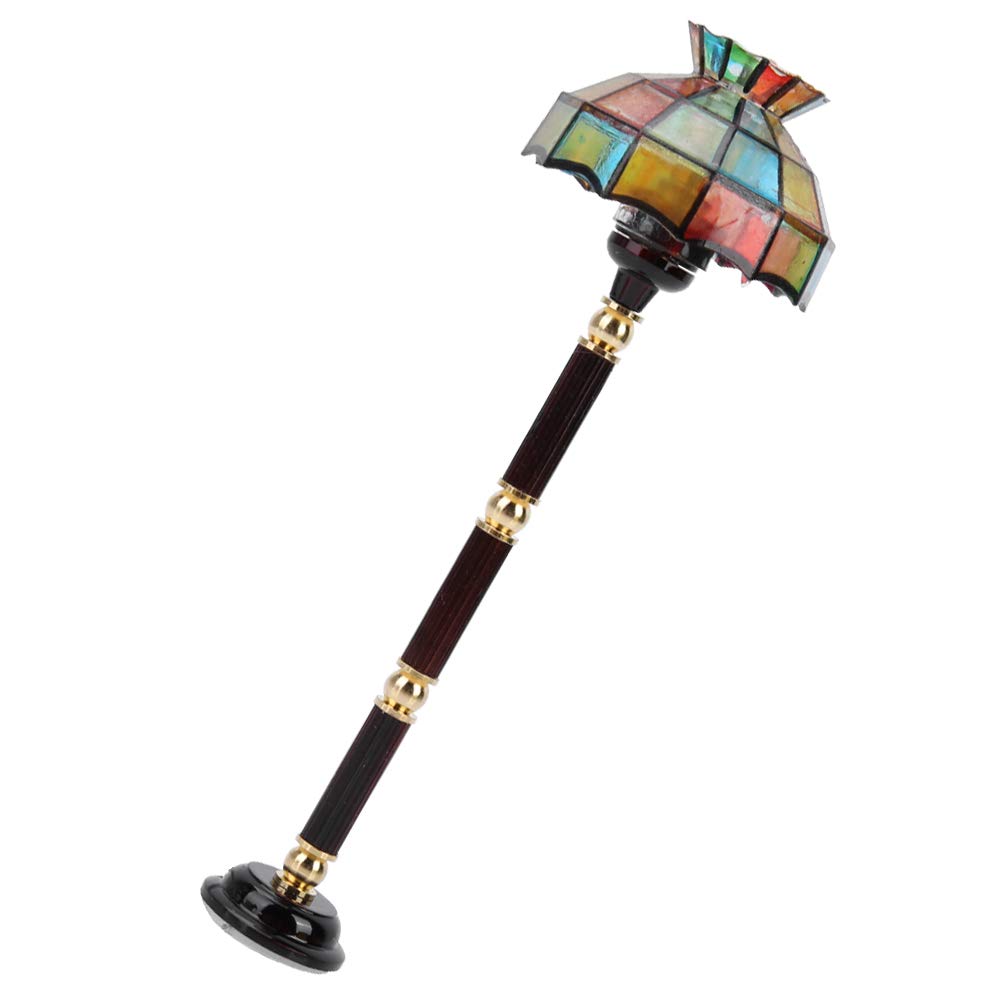 Keenso 1:12 Scale Miniature Dollhouse LED Floor Lamp - Realistic Lighting Accessory for Dollhouse Furniture, DIY Model Scenes & Collectible Display