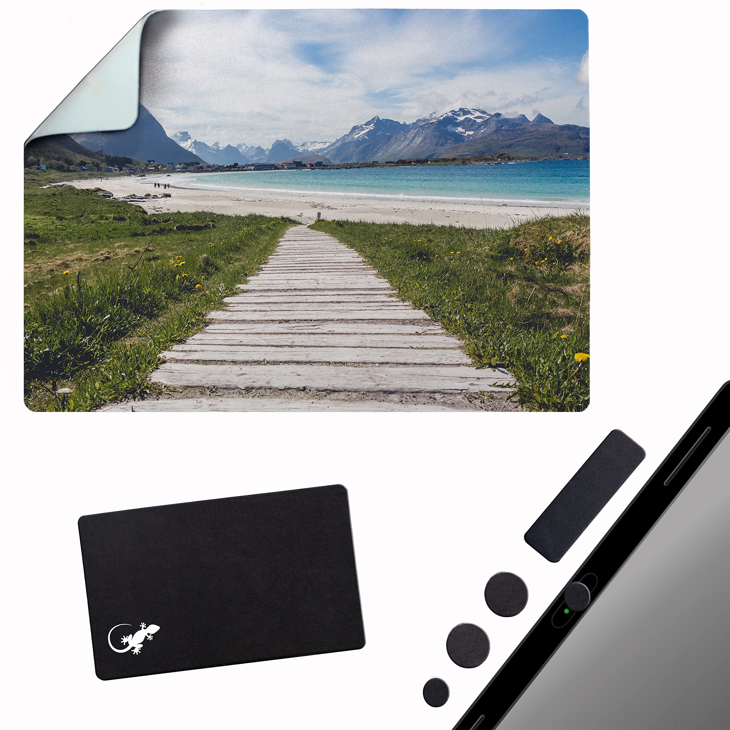 Non-Slip Adhesive Mouse Pad - Peel & Stick for Any Surface - Portable Travel Mouse Pad with Strong Grip - Perfect for Laptops, Desks & Glass Surfaces - Ideal for Office, Gaming & Travel Use