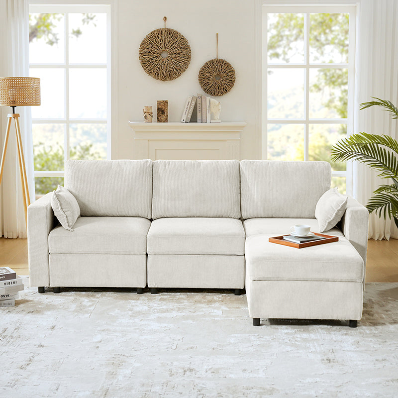 Amando Soft Storage Sectional Sofa - Modern L-Shaped Couch with Hidden Storage | Perfect for Small Spaces, Living Room & Apartment | Comfortable & Stylish Home Furniture