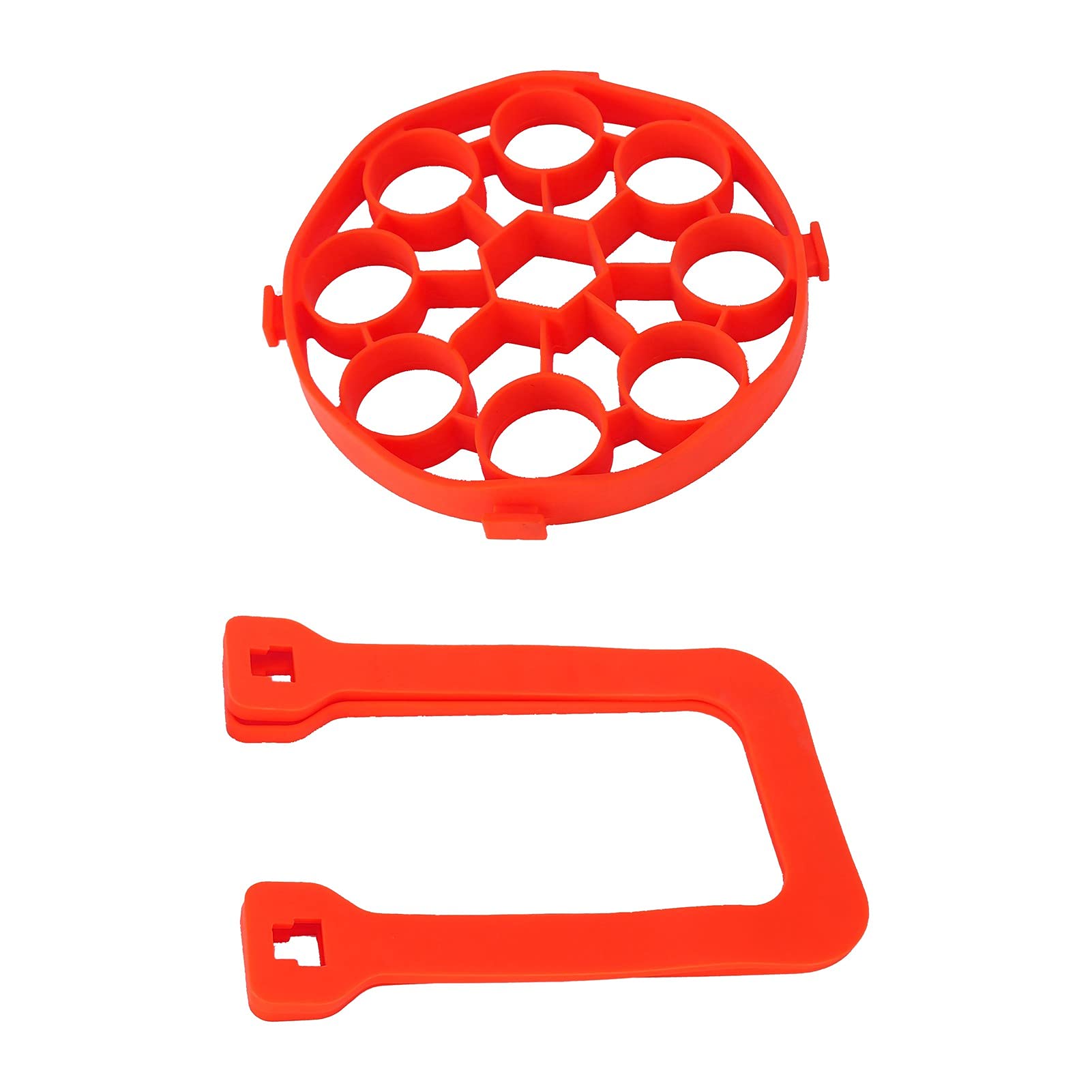 Non-Stick Silicone Egg Steamer - 9 Hole Pressure Cooker Accessory with Heat-Resistant Handle, Egg Rack & Anti-Scalding Design for Perfect Hard/Soft Boiled Eggs - Ideal for Home Kitchen, Meal Prep & Healthy Cooking (Red)