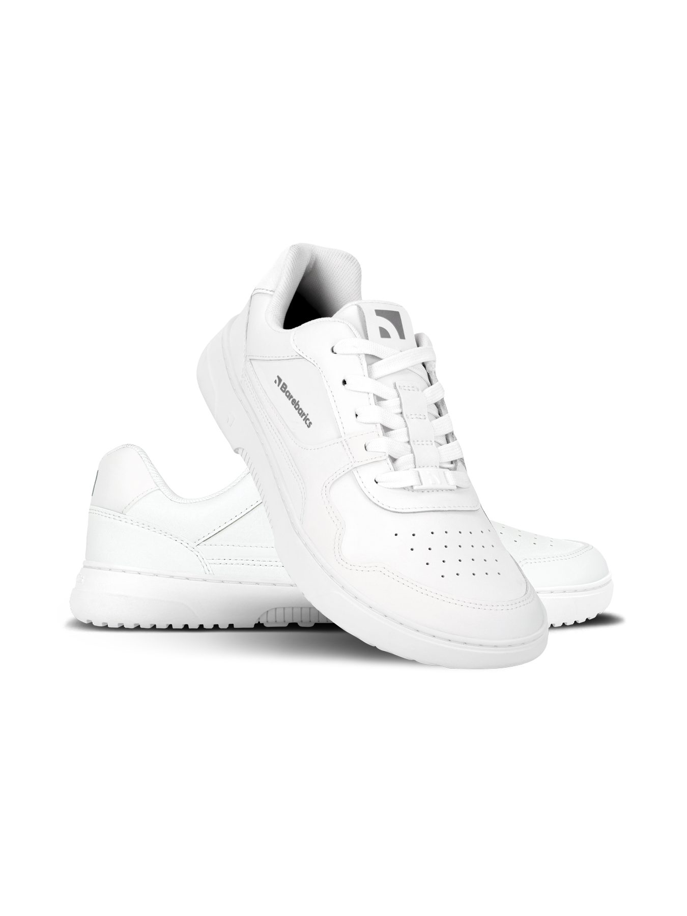 Barefoot Sneakers Barebarics Zing - All White Leather Minimalist Shoes for Men & Women | New 2025 Model | Perfect for Running, Gym & Everyday Comfort
