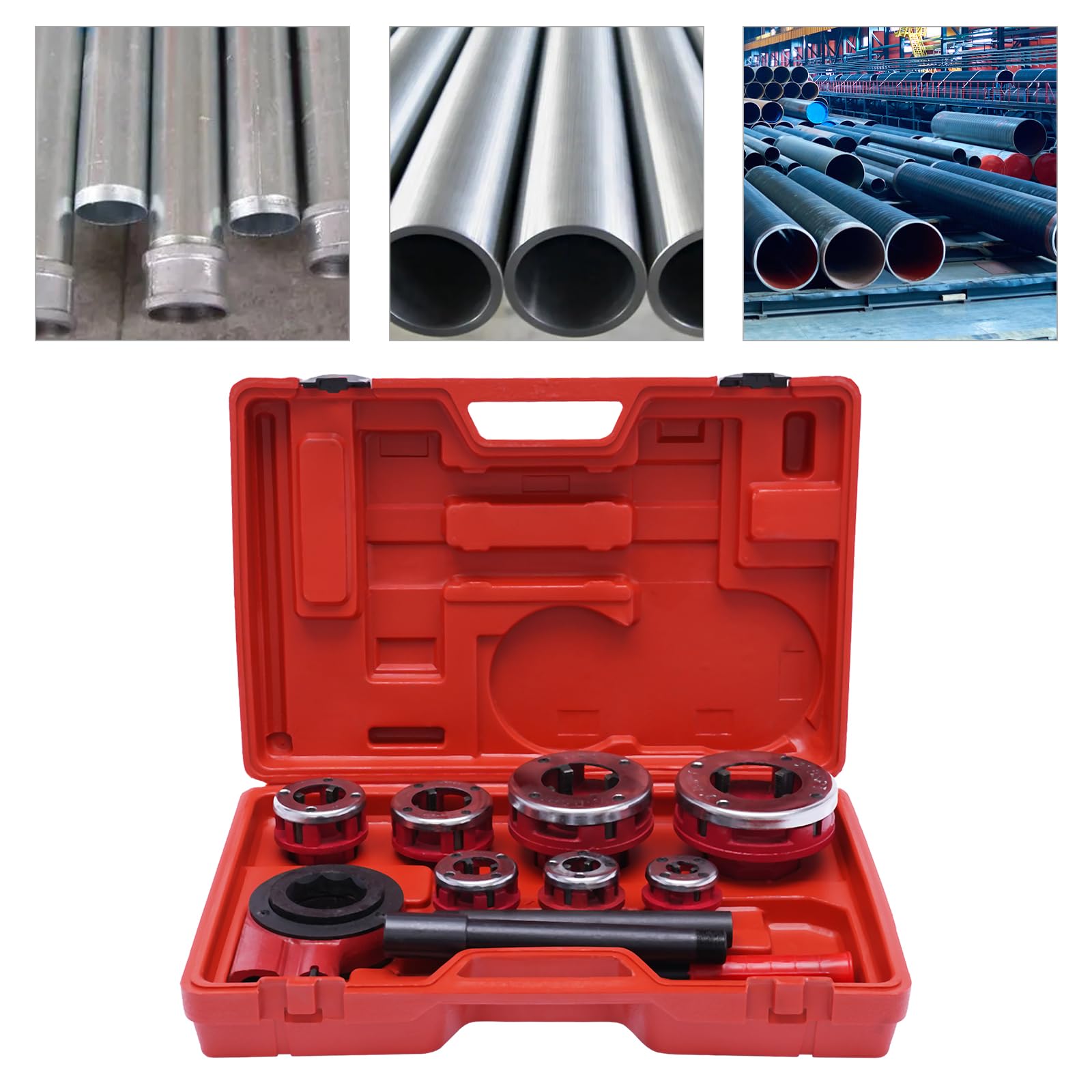 OUKANING 7-Size Ratchet Pipe Threader Kit - 3/8