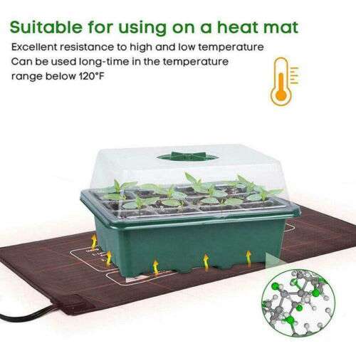 10-Pack 12-Cell Seed Starter Tray - Plant Propagation Kit for Indoor/Outdoor Gardening, Herbs, Vegetables & Flowers - Durable Nursery Grow Box for Seedlings & Plant Cloning