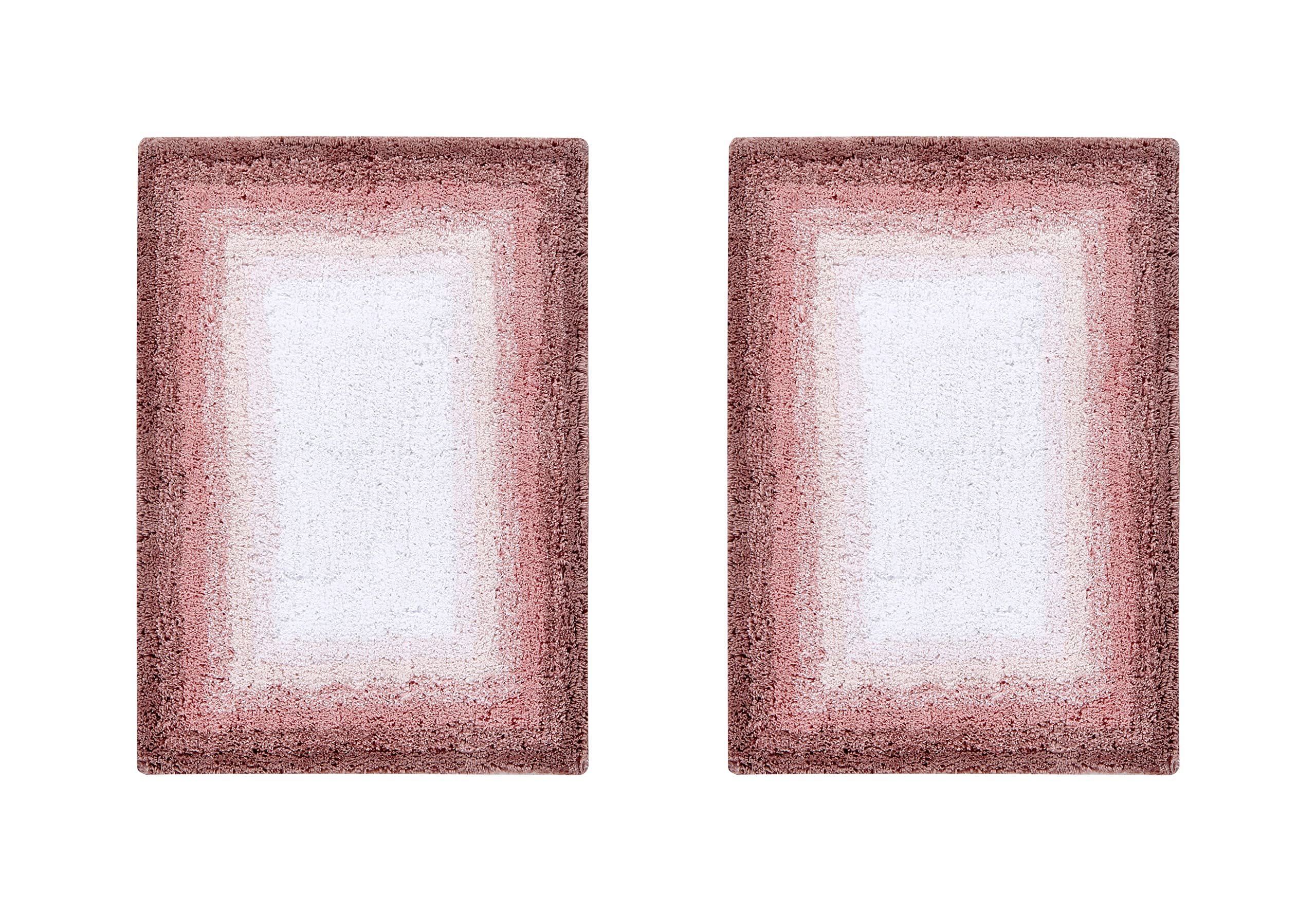 Better Trends 100% Cotton Torrent Collection Bath Mats - Soft Tufted Rose Design, Machine Washable Bathroom Rugs 2-Piece Set (17