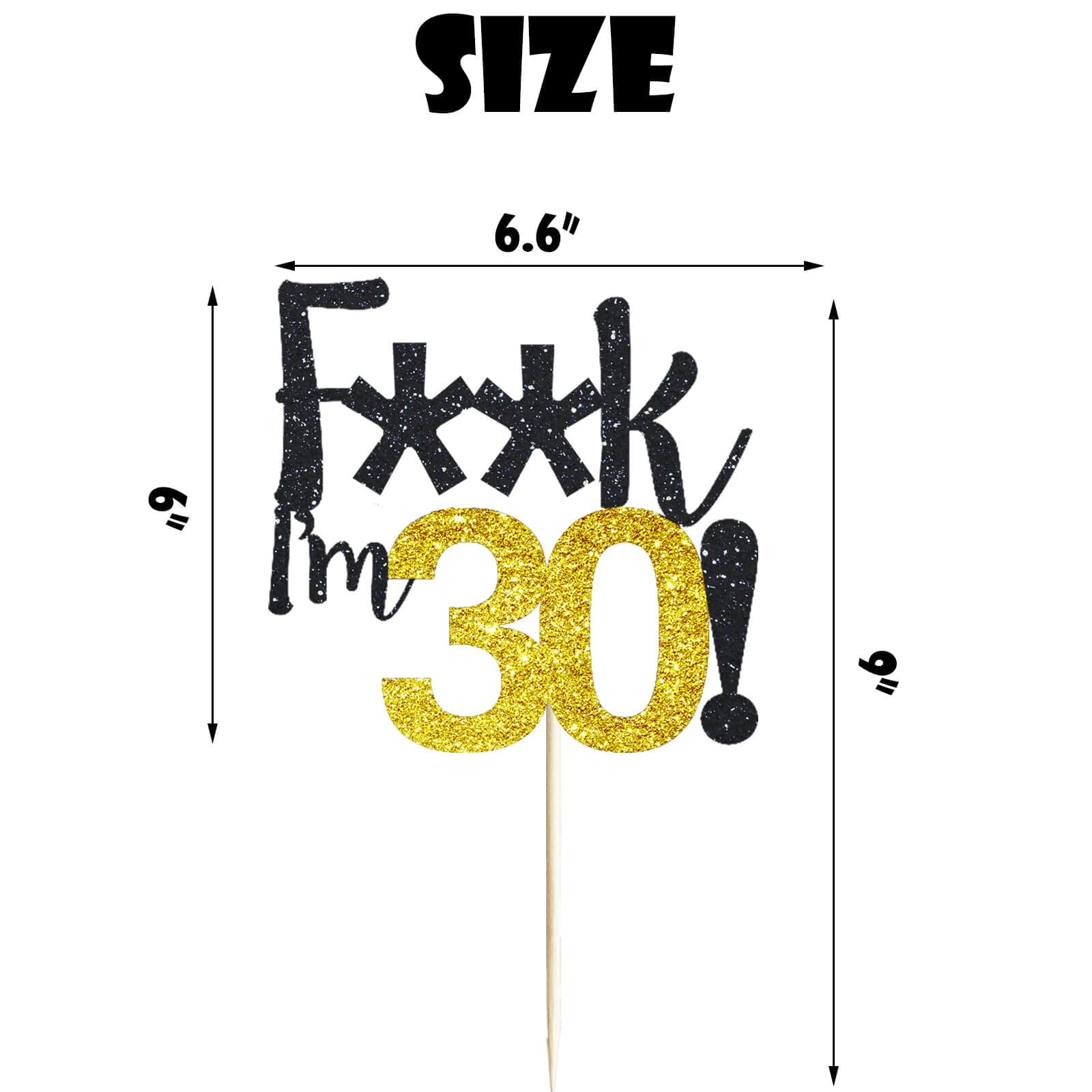 30th Birthday Cake Topper - Black Glitter 'Hello 30' & 'Cheers to 30 Years' Cake Decorations for 30 & Fabulous Themed Parties | Perfect for Milestone Birthday Celebrations, Anniversaries & Special Occasions