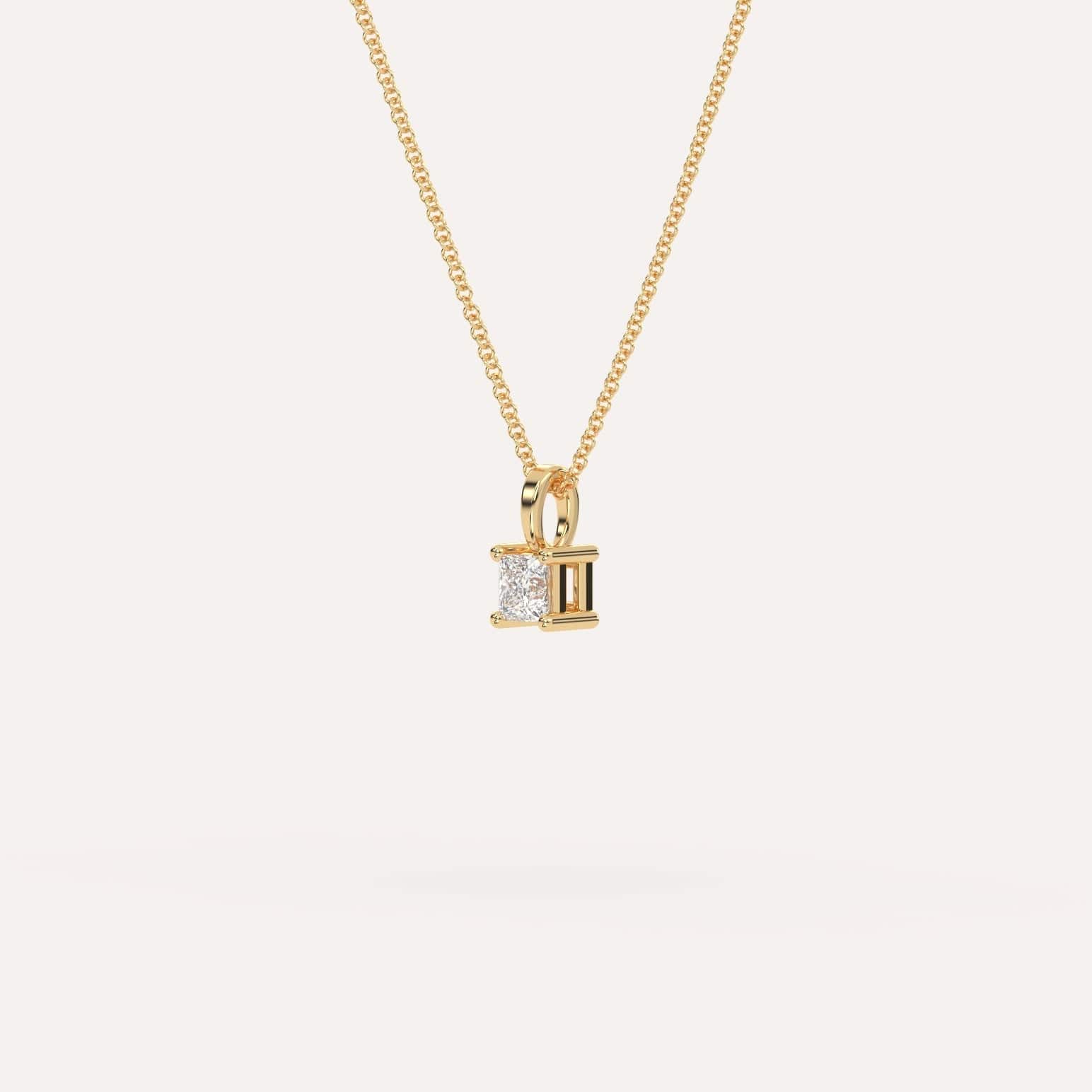 1/4 Carat Princess Cut Diamond Pendant Necklace for Women - Elegant 14K Gold Chain Jewelry Gift for Anniversary, Valentine's Day & Special Occasions