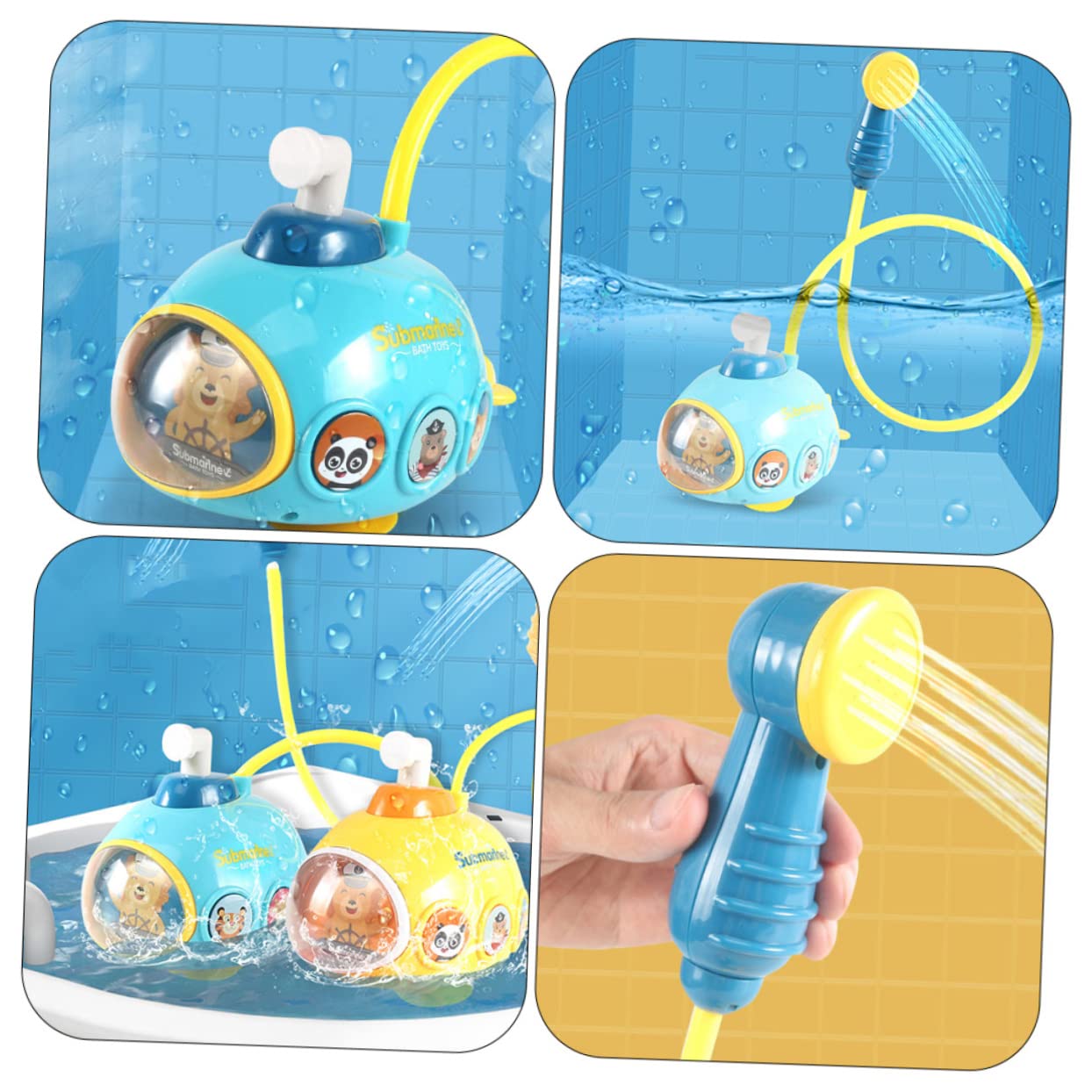 UPKOCH 3-Piece Blue Plastic Bath Toy Set for Kids - Fun Shower Toys for Toddlers & Children - Perfect for Bathtime Play, Sensory Development and Water Play Activities